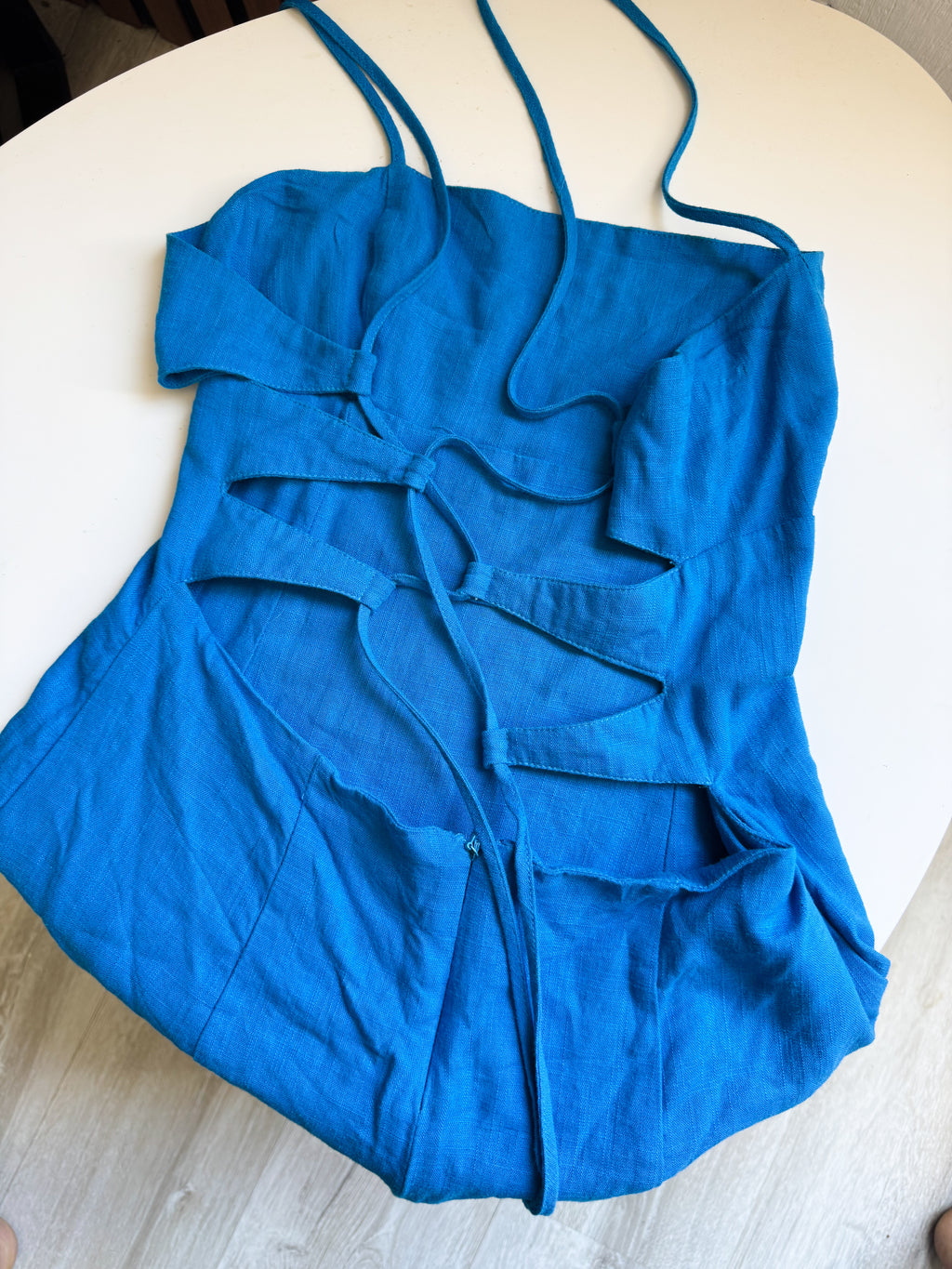 Vestido celeste de lino