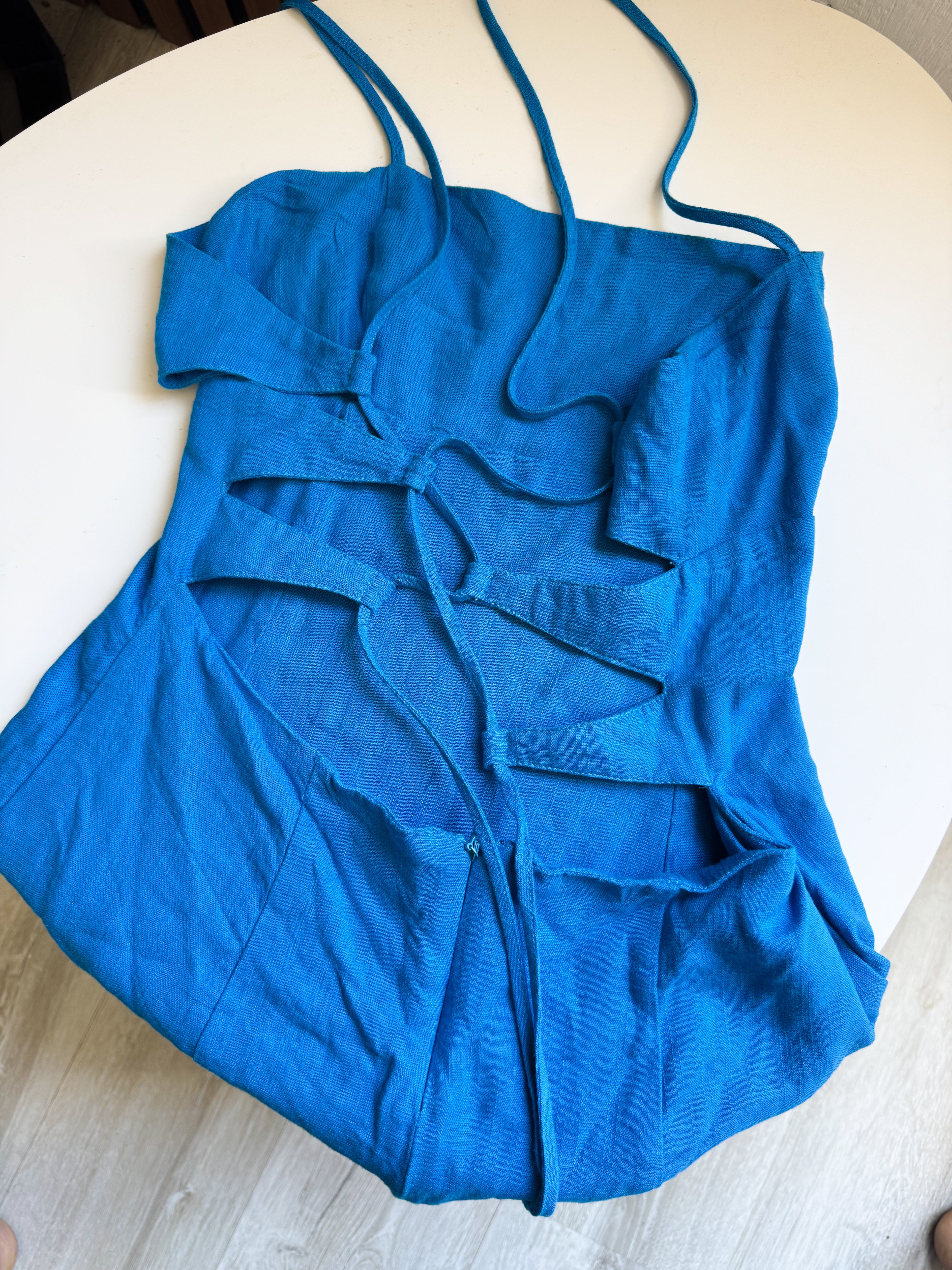 Vestido celeste de lino