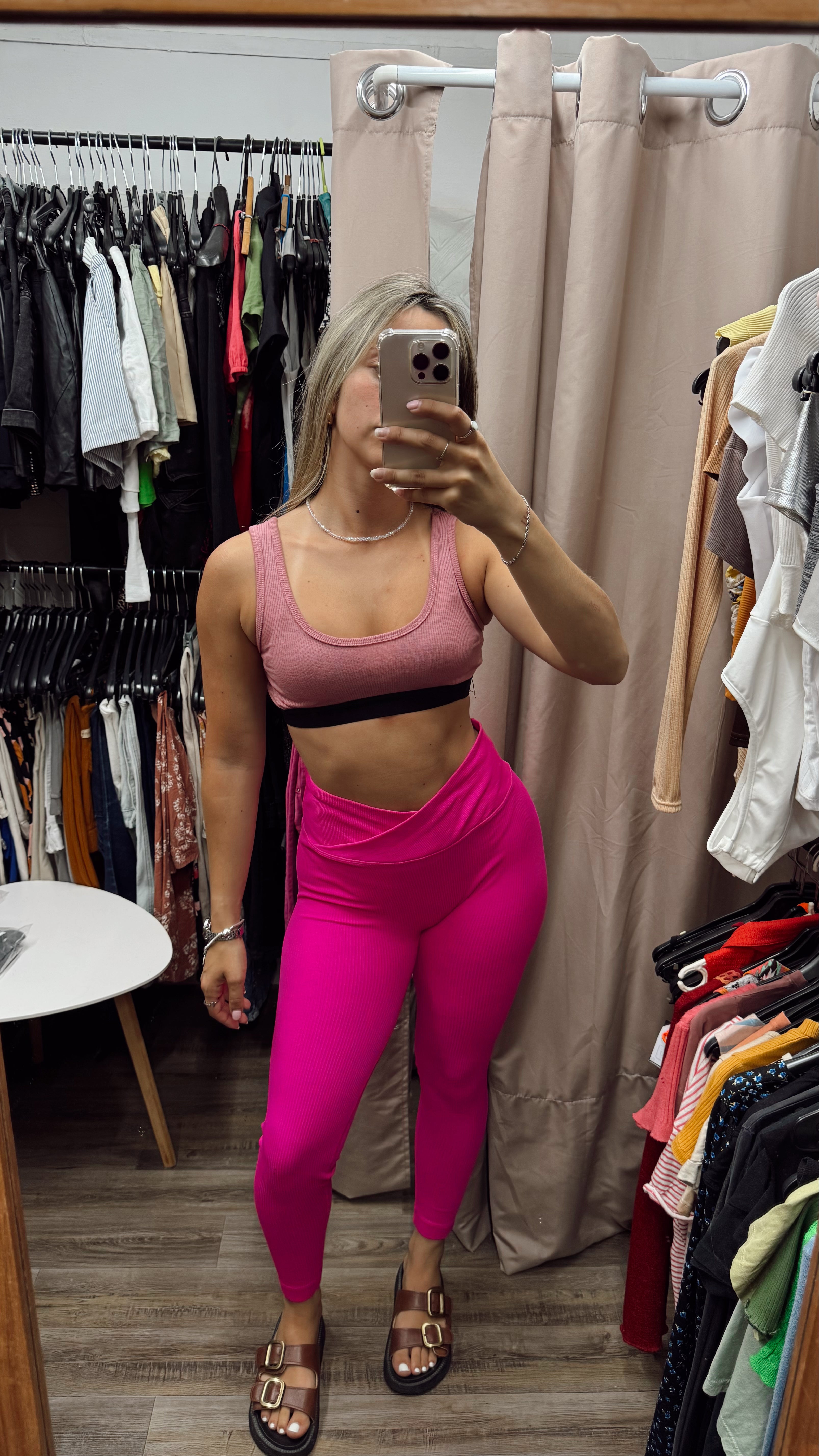 Calza gym rosada