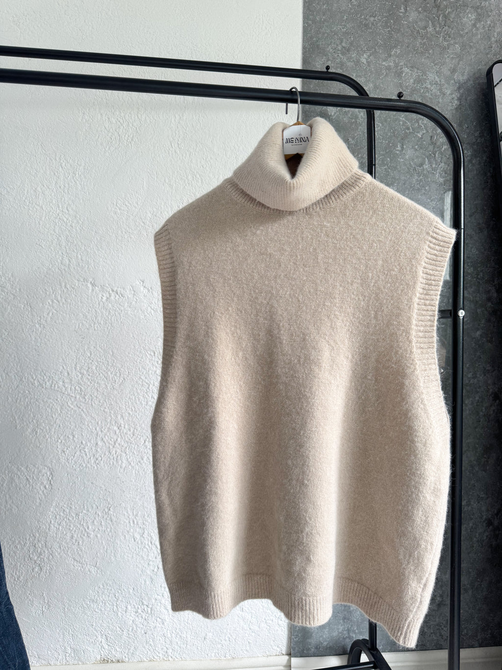 Chaleco polera beige