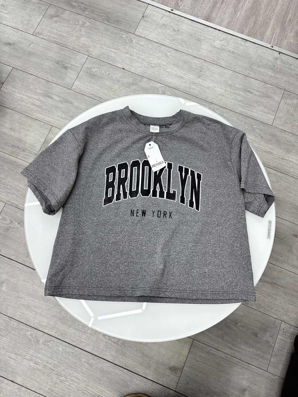 Remera gris CROP Brooklyn talle S