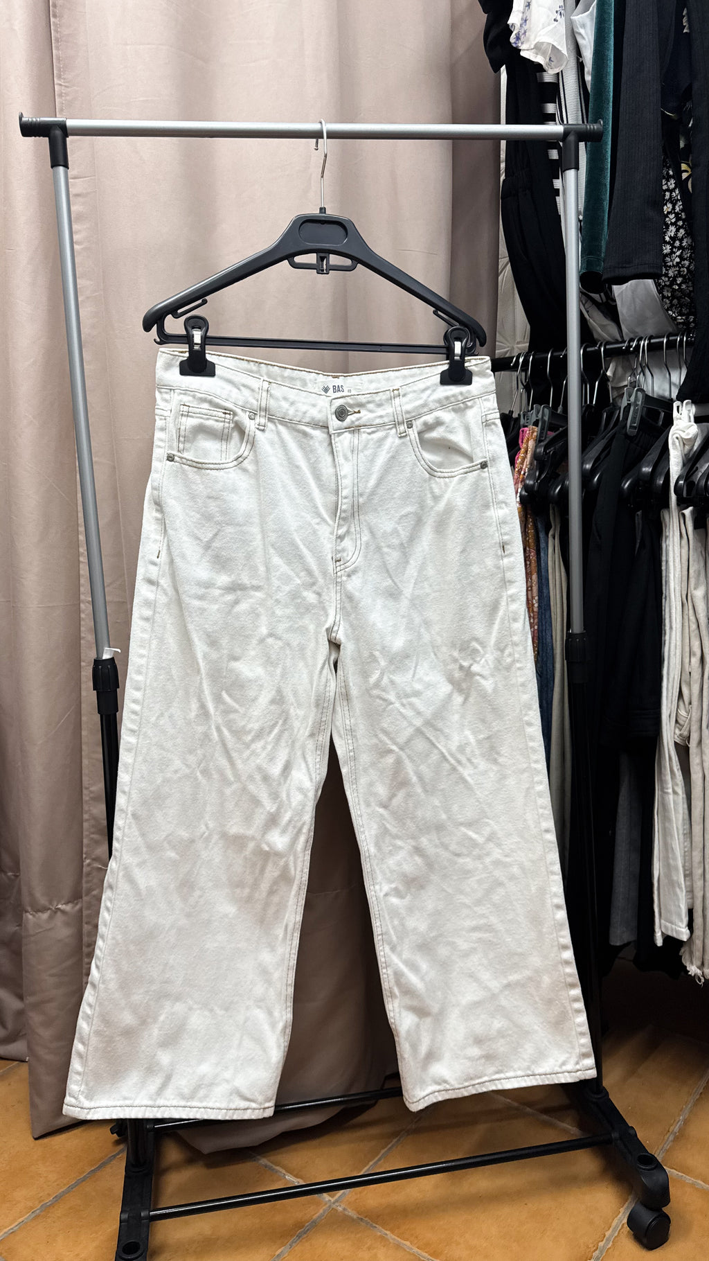 Jean BAS blanco/beige