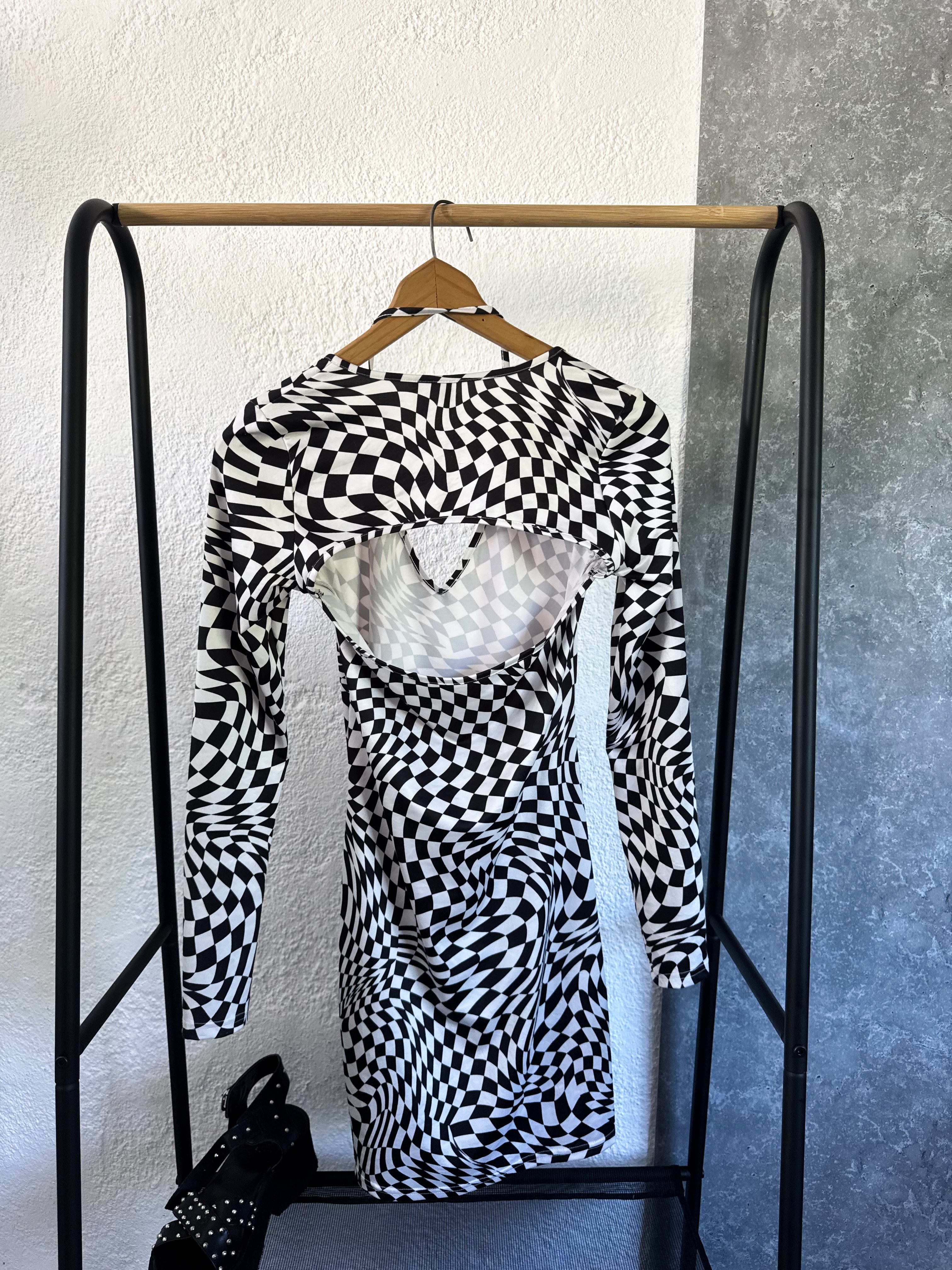 Vestido con diseño de cuadros