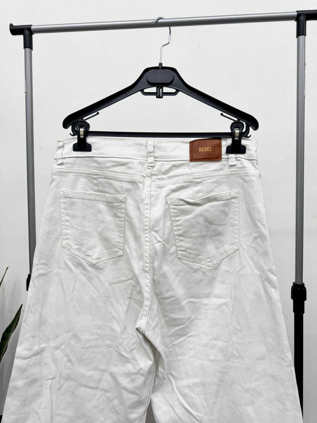 Jean blanco ancho talle XL