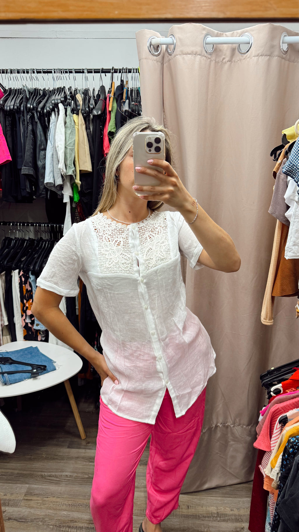 Camisa de lino manga corta