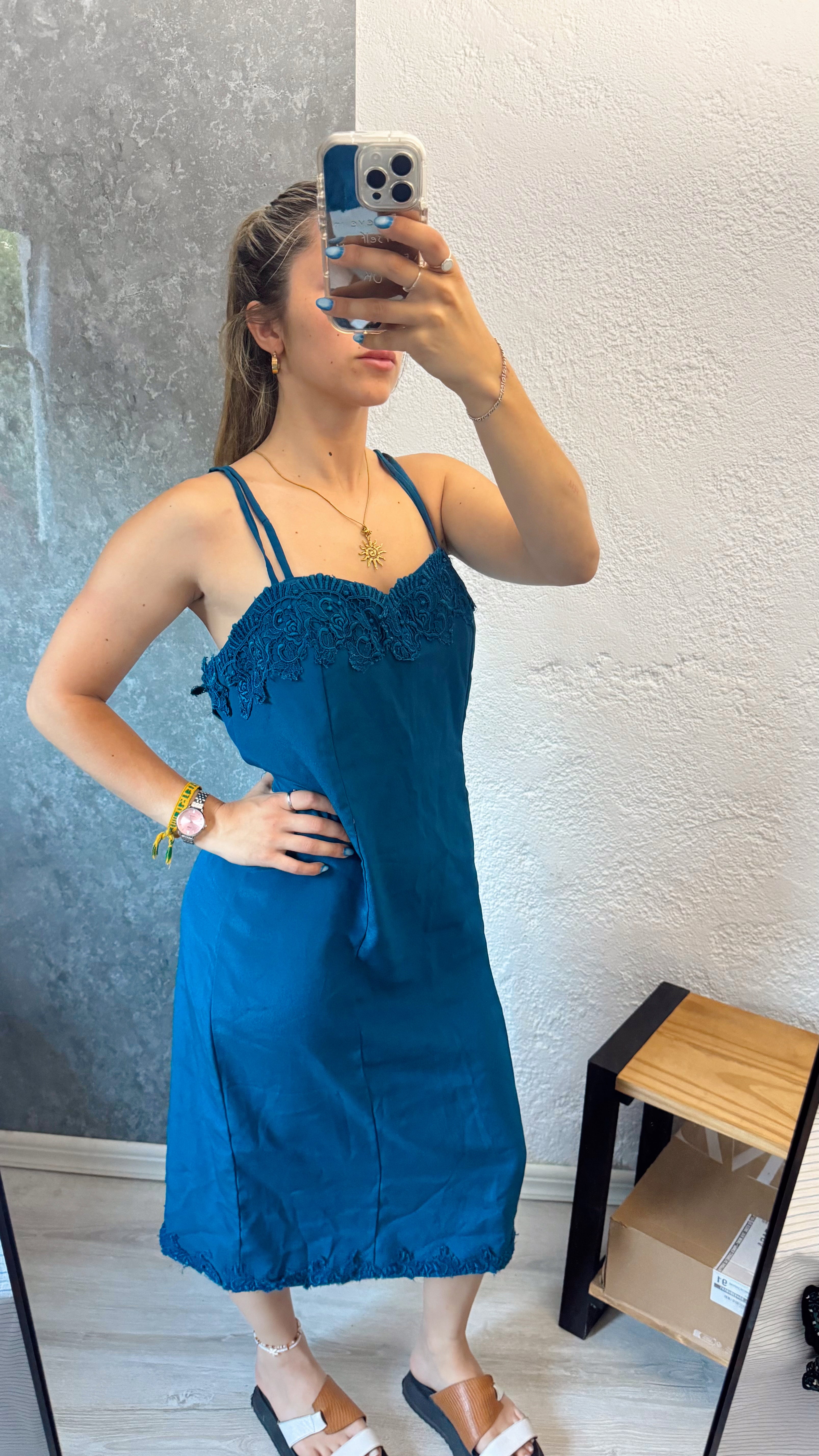 Vestido azul talle M/L de fiesta
