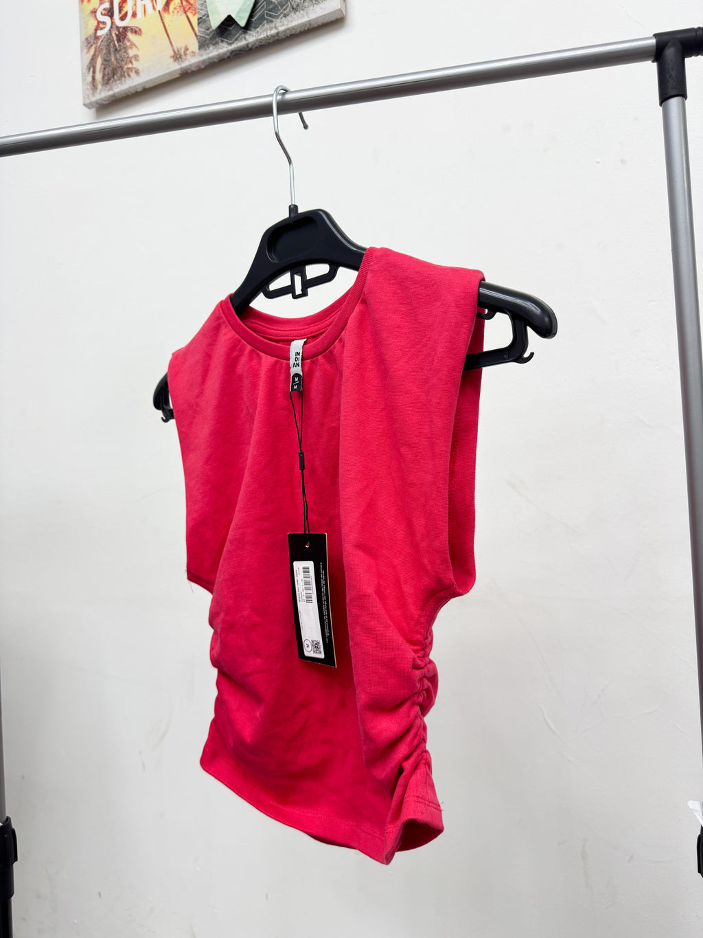 Top NUEVO rosado fucsia con frunce