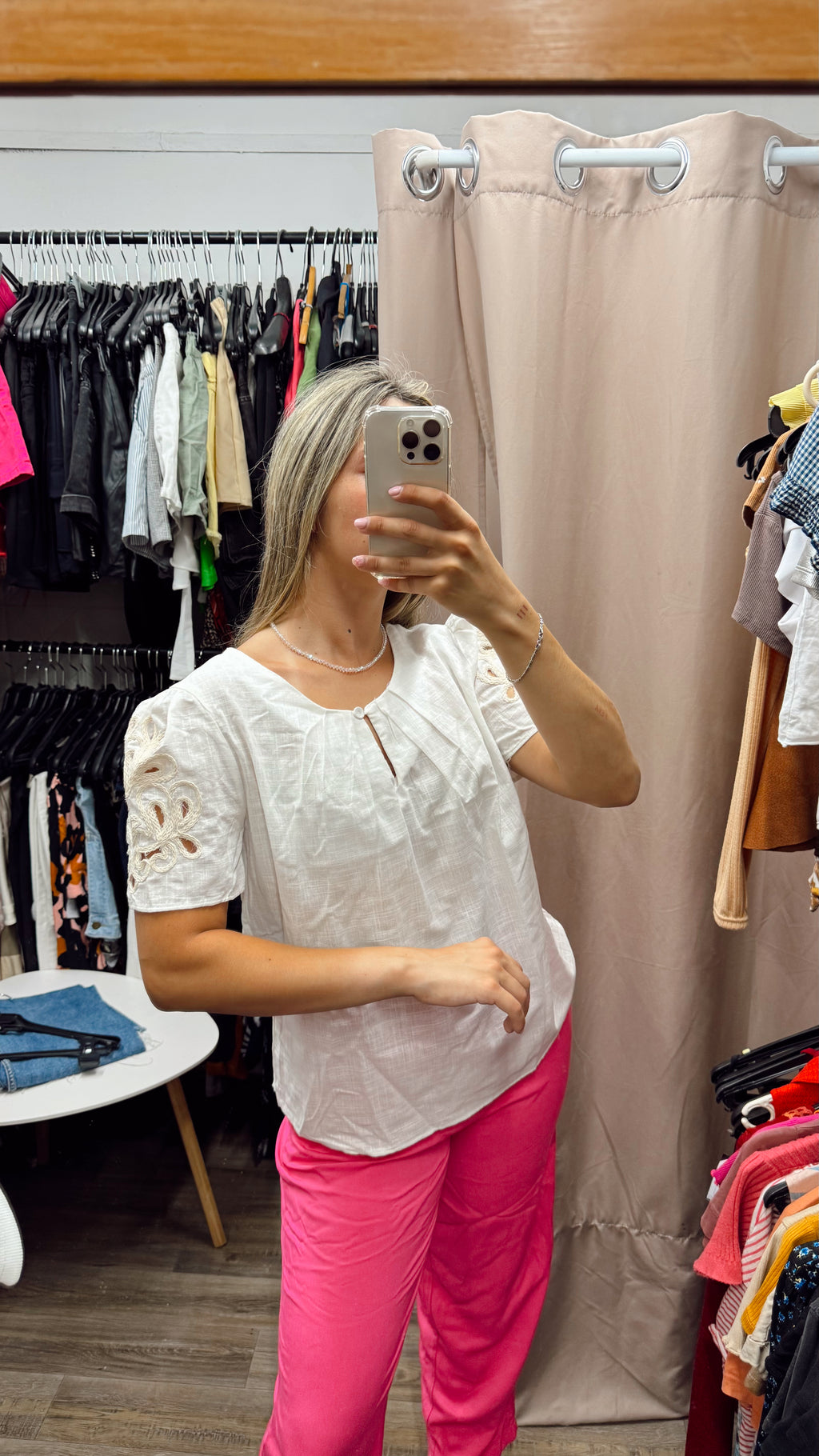 Remera de lino manga corta