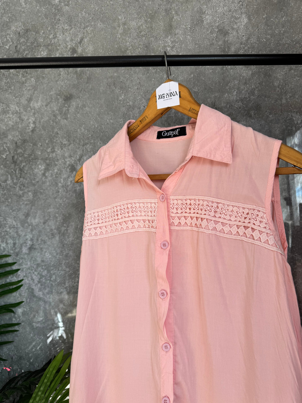 Camisa sin mangas rosa