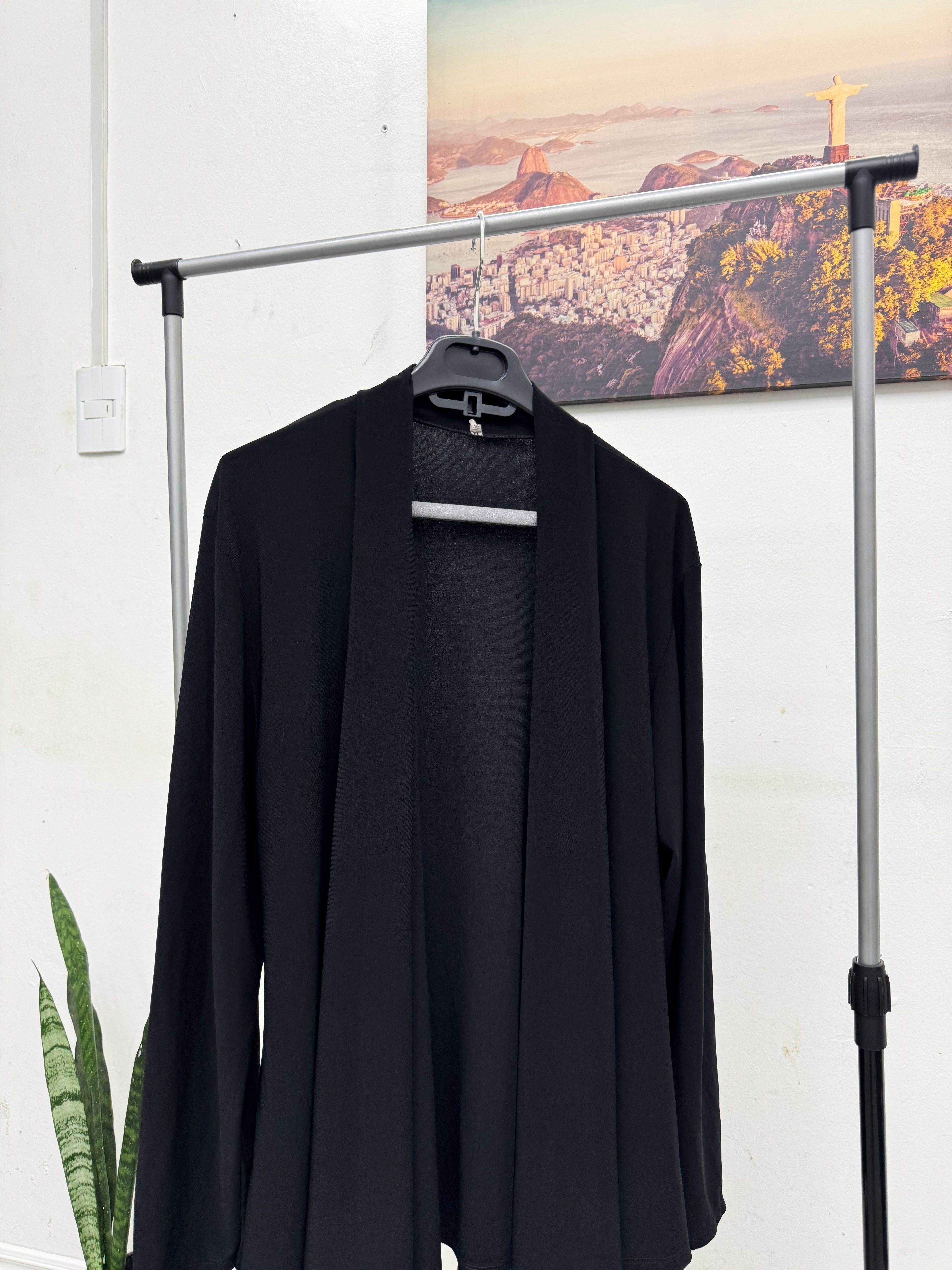 Saco negro talle único sin botones