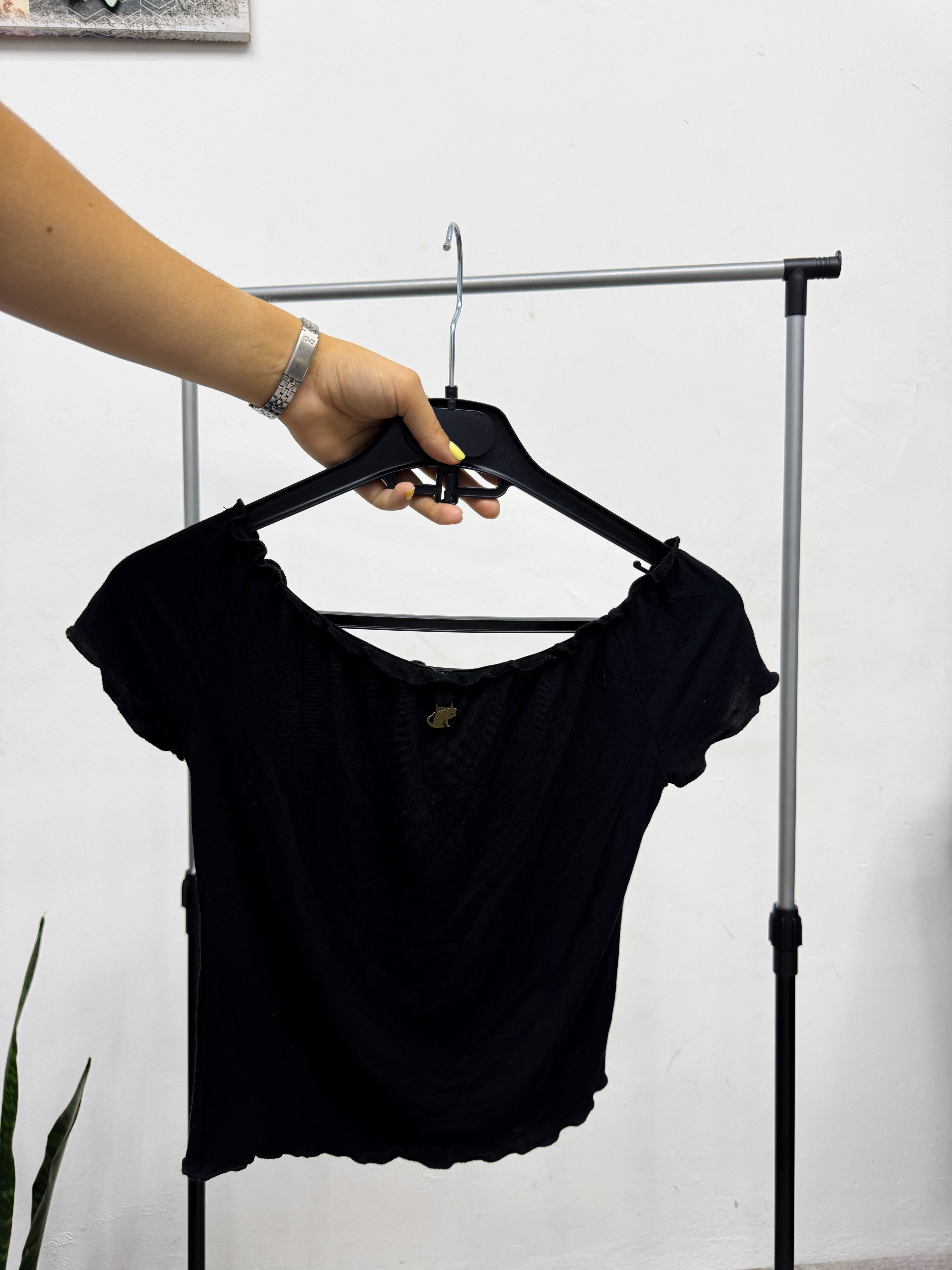 Blusa negro con frunce