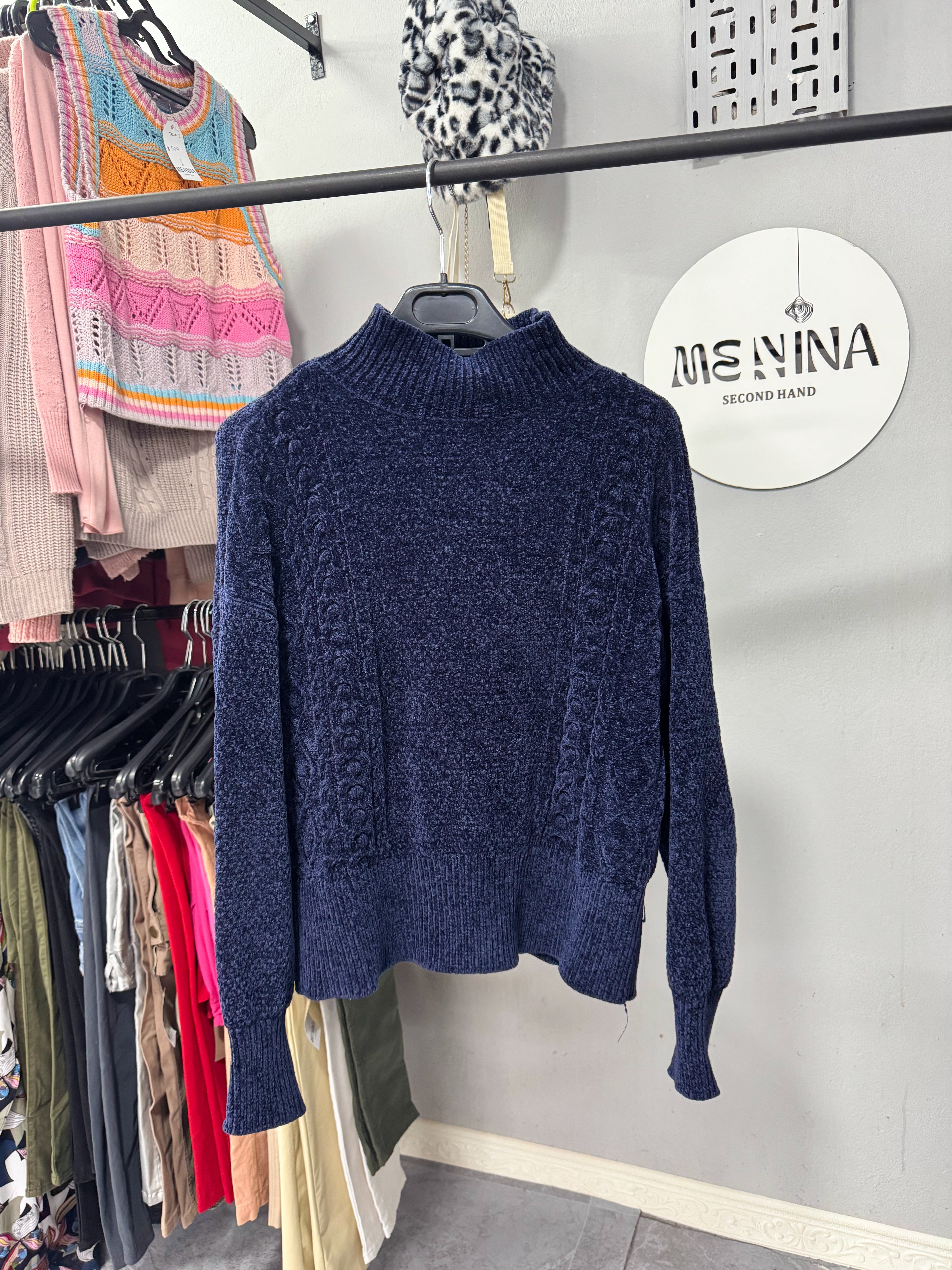 Polera azul chenille
