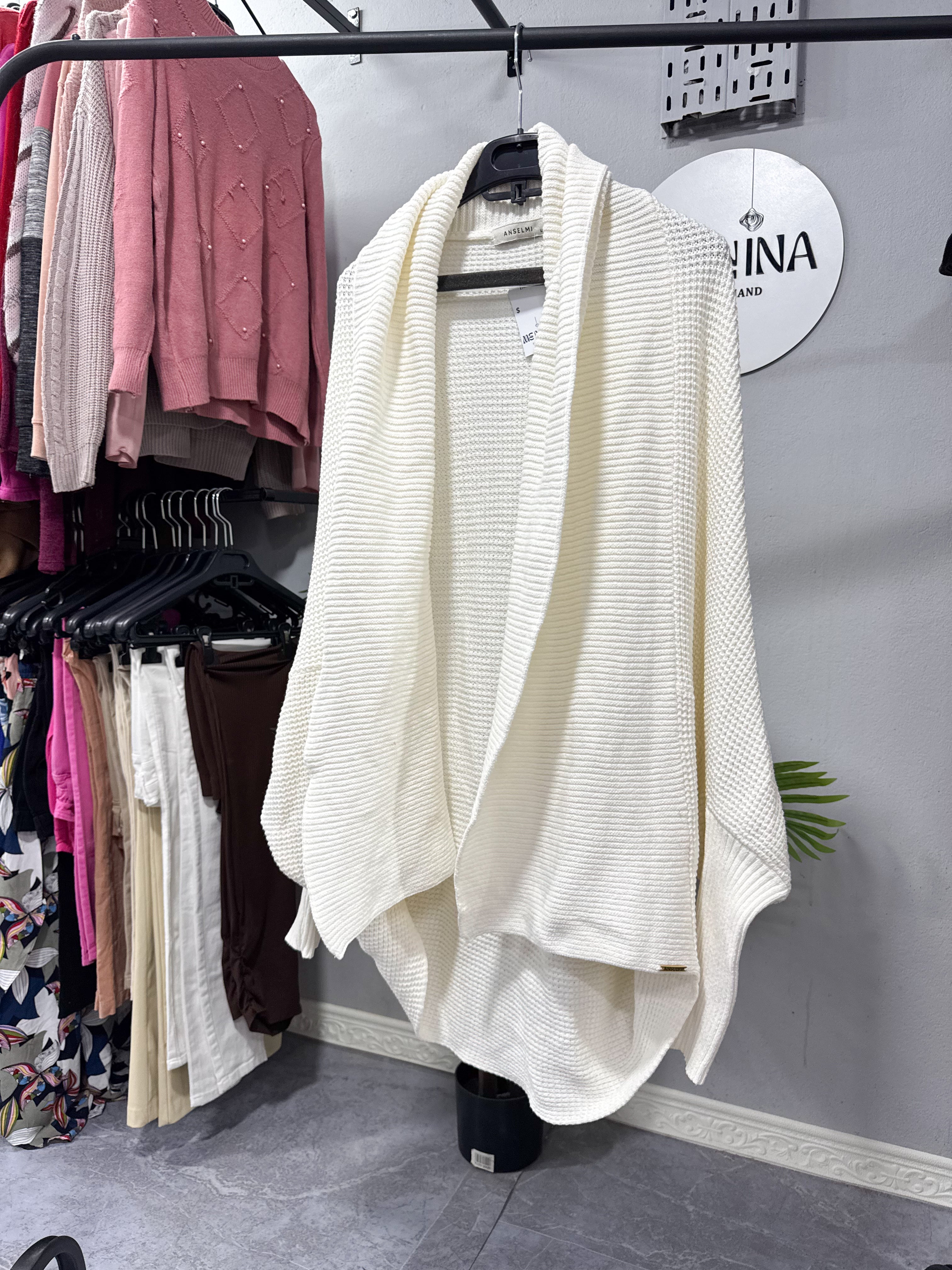 Saco blanco abrigado de lana