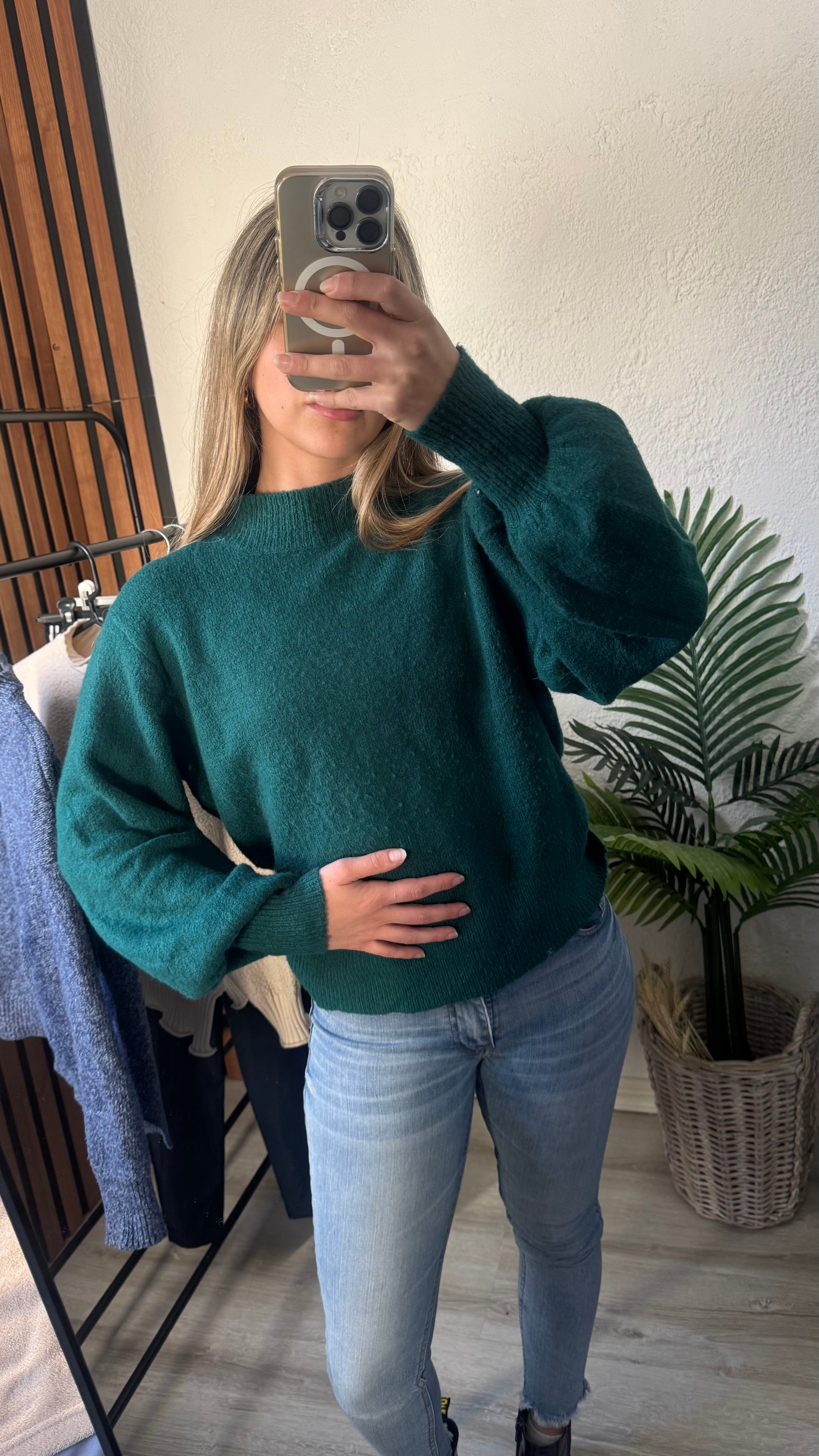 Buzo verde mangas globo