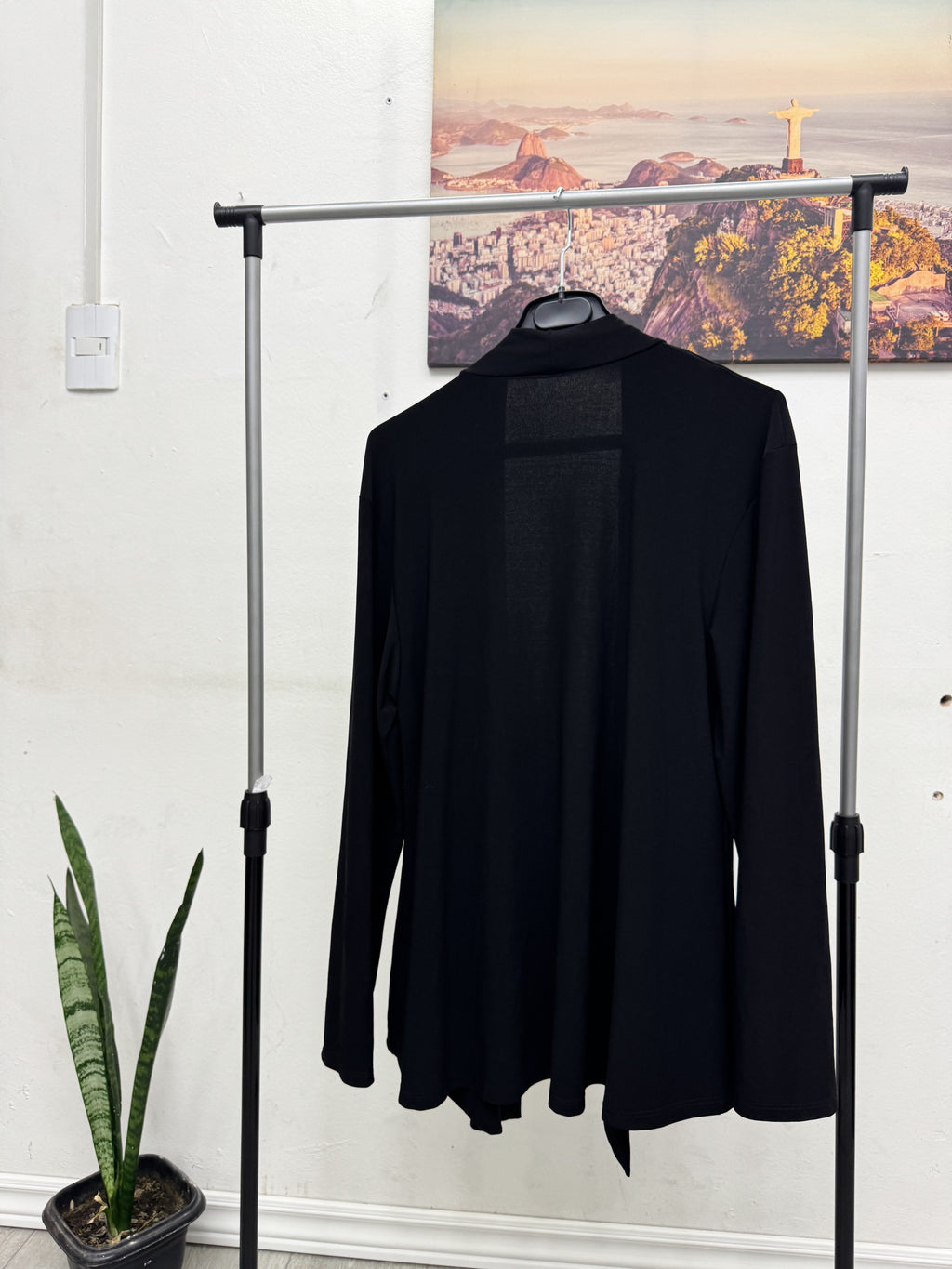 Saco negro talle único sin botones