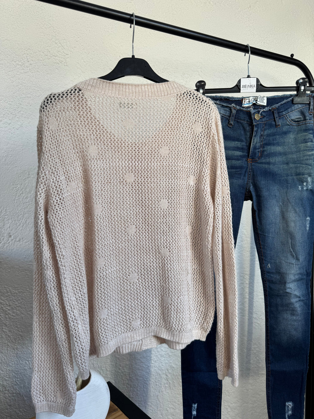 Saco beige con botones