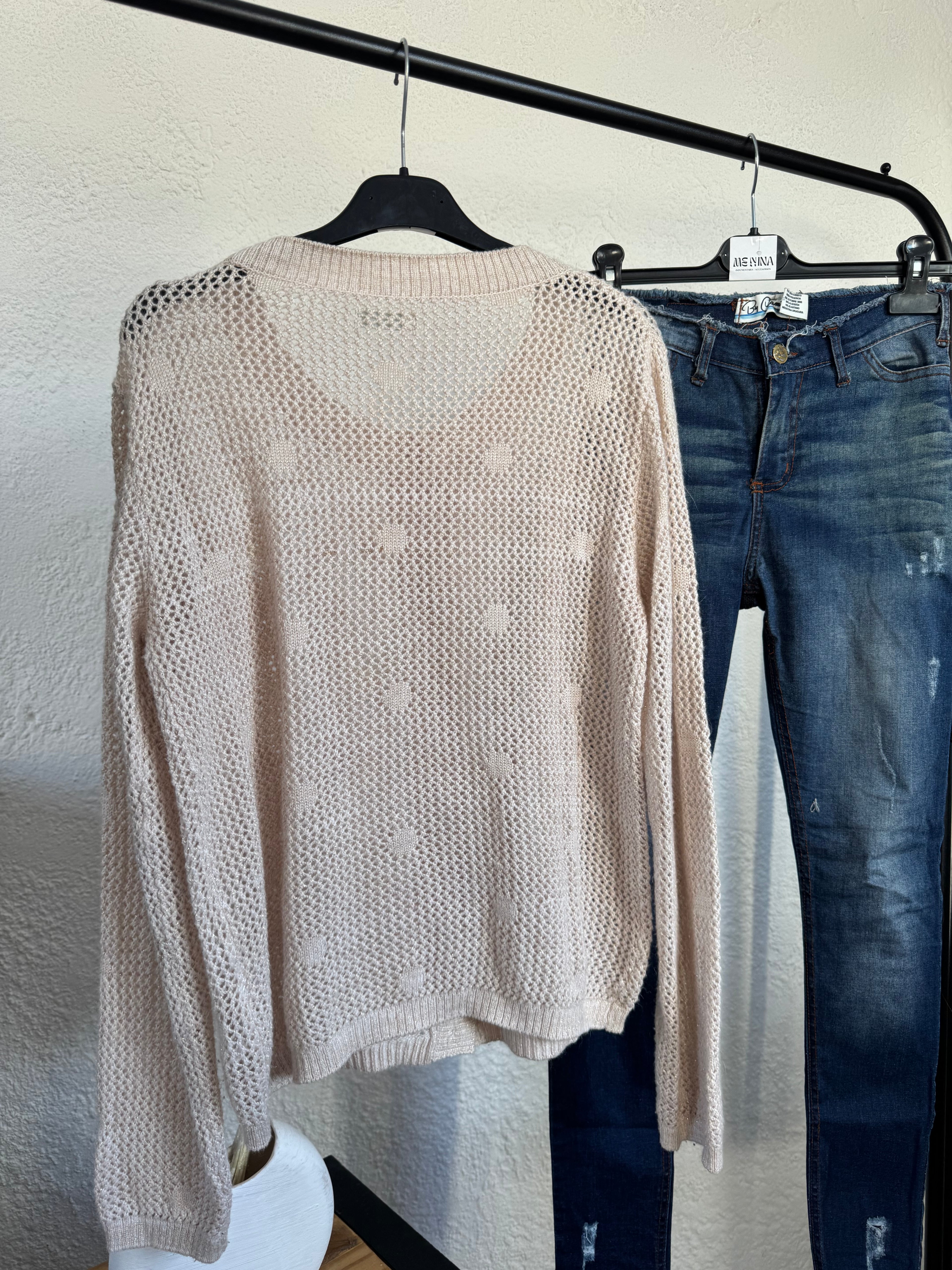 Saco beige con botones