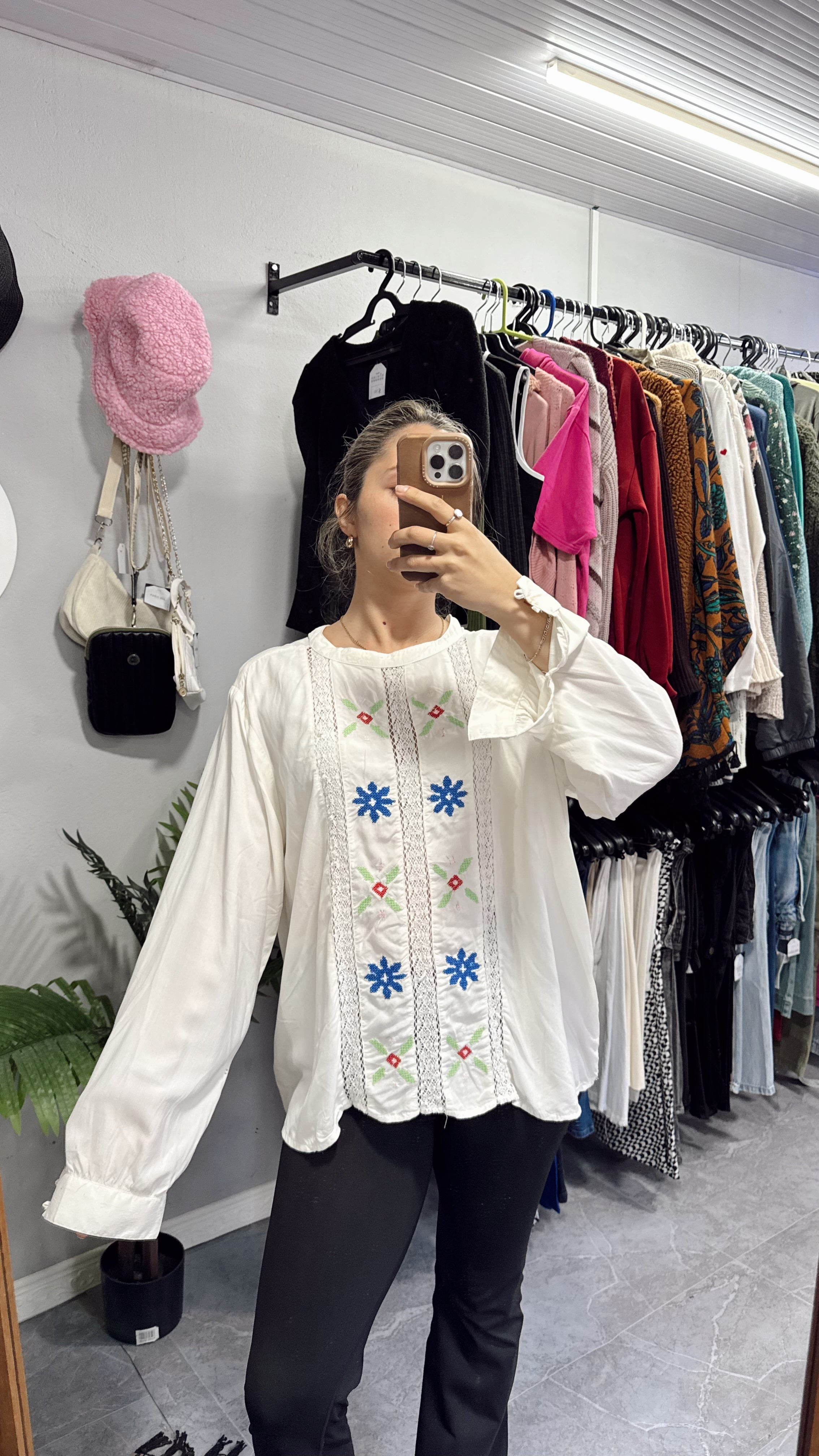 Blusa manga larga blanca