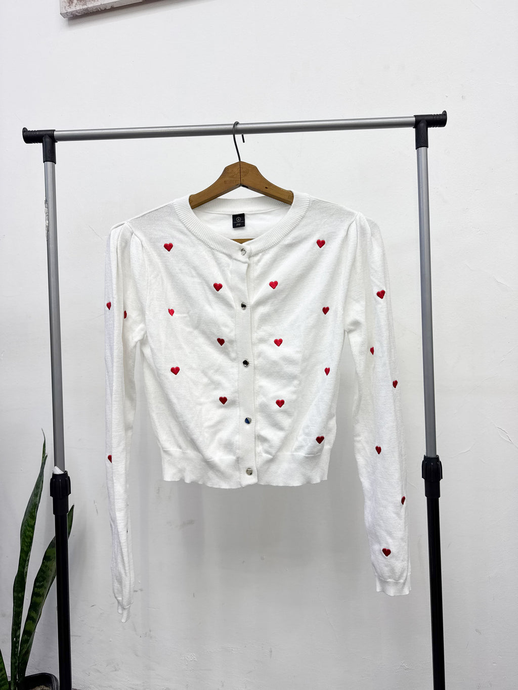 Saquito blanco de corazones
