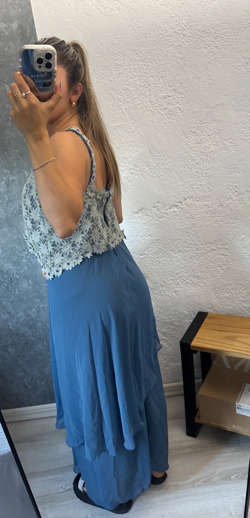 Vestido talle M celeste, de fiesta