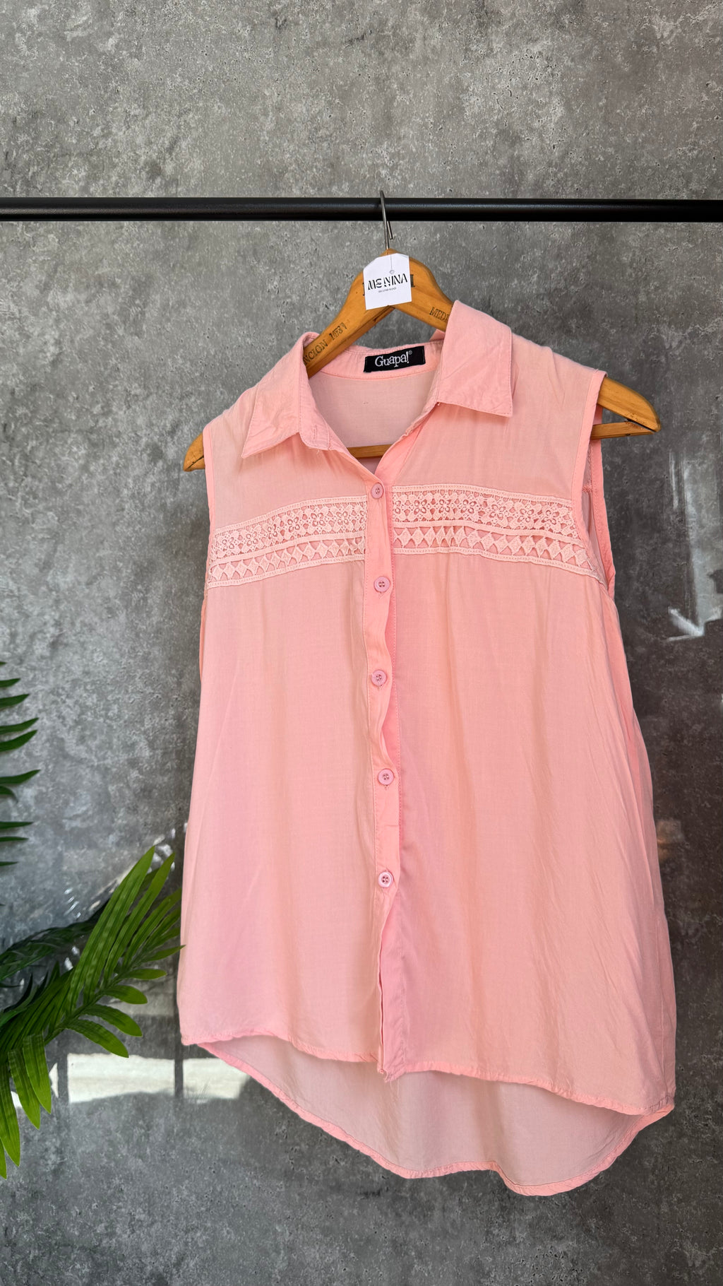 Camisa sin mangas rosa