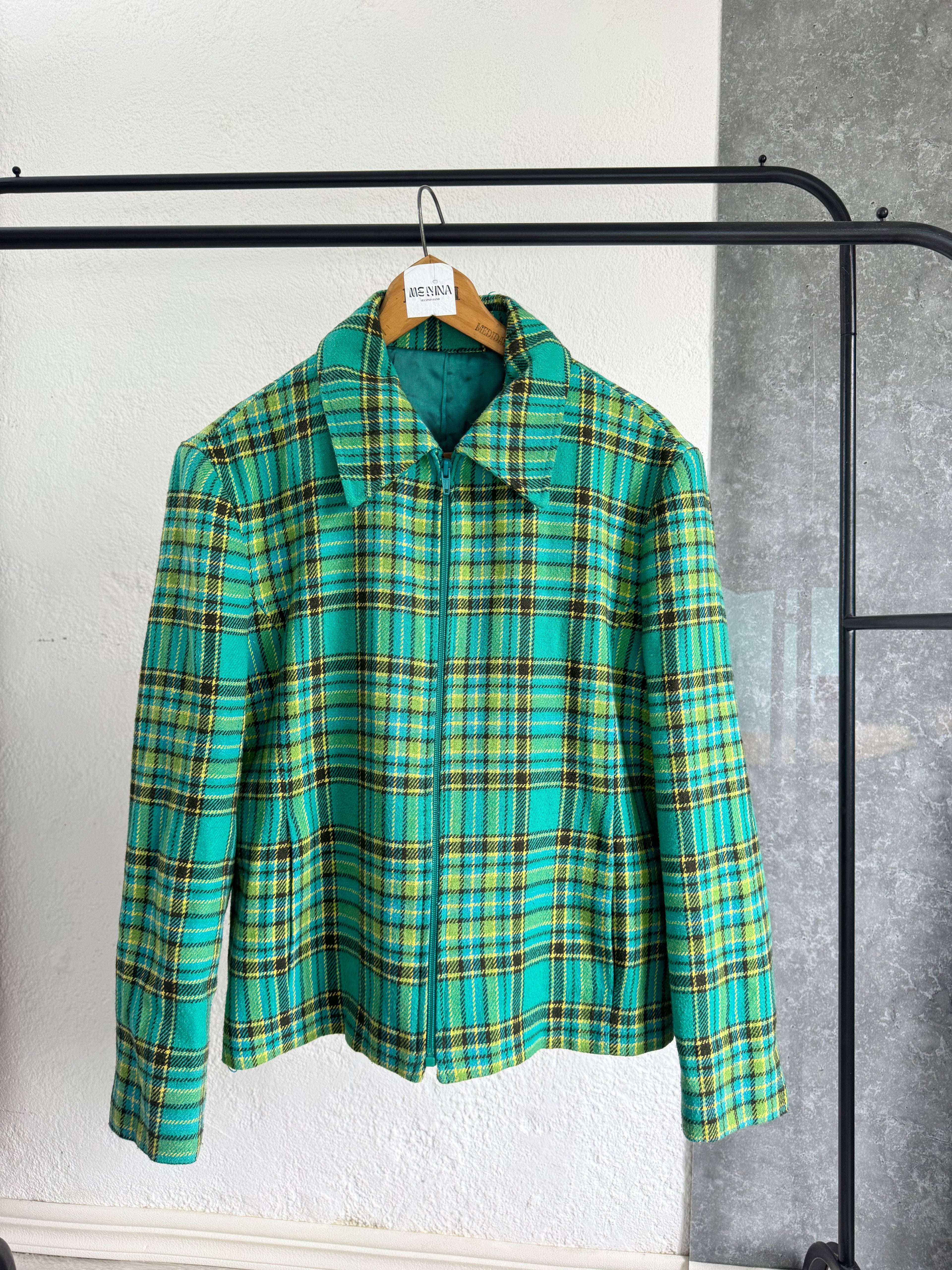 Chaqueta verde a cuadros