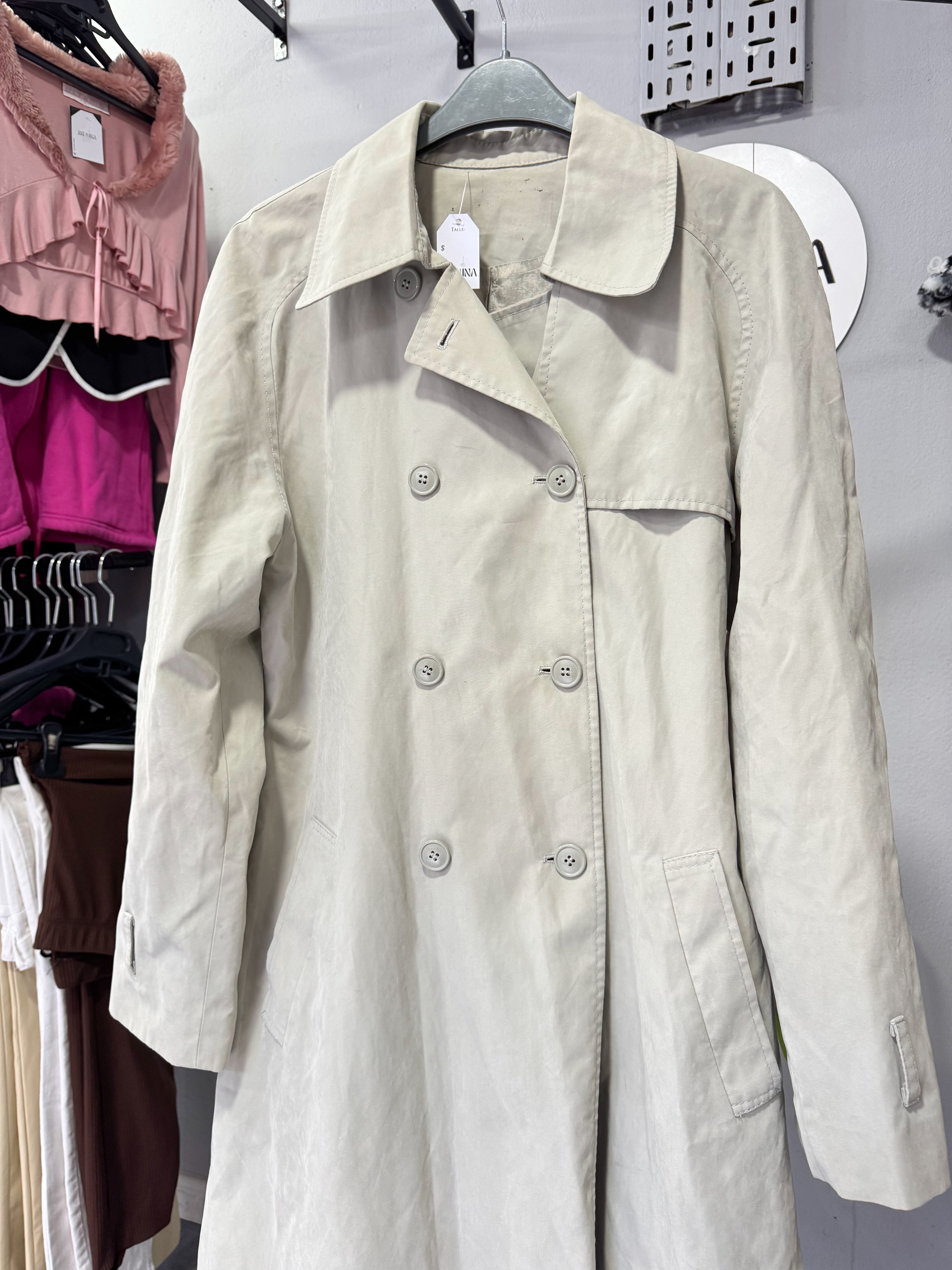 Tapado gabardina beige
