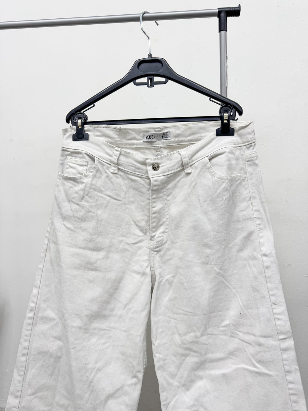 Jean blanco ancho talle XL