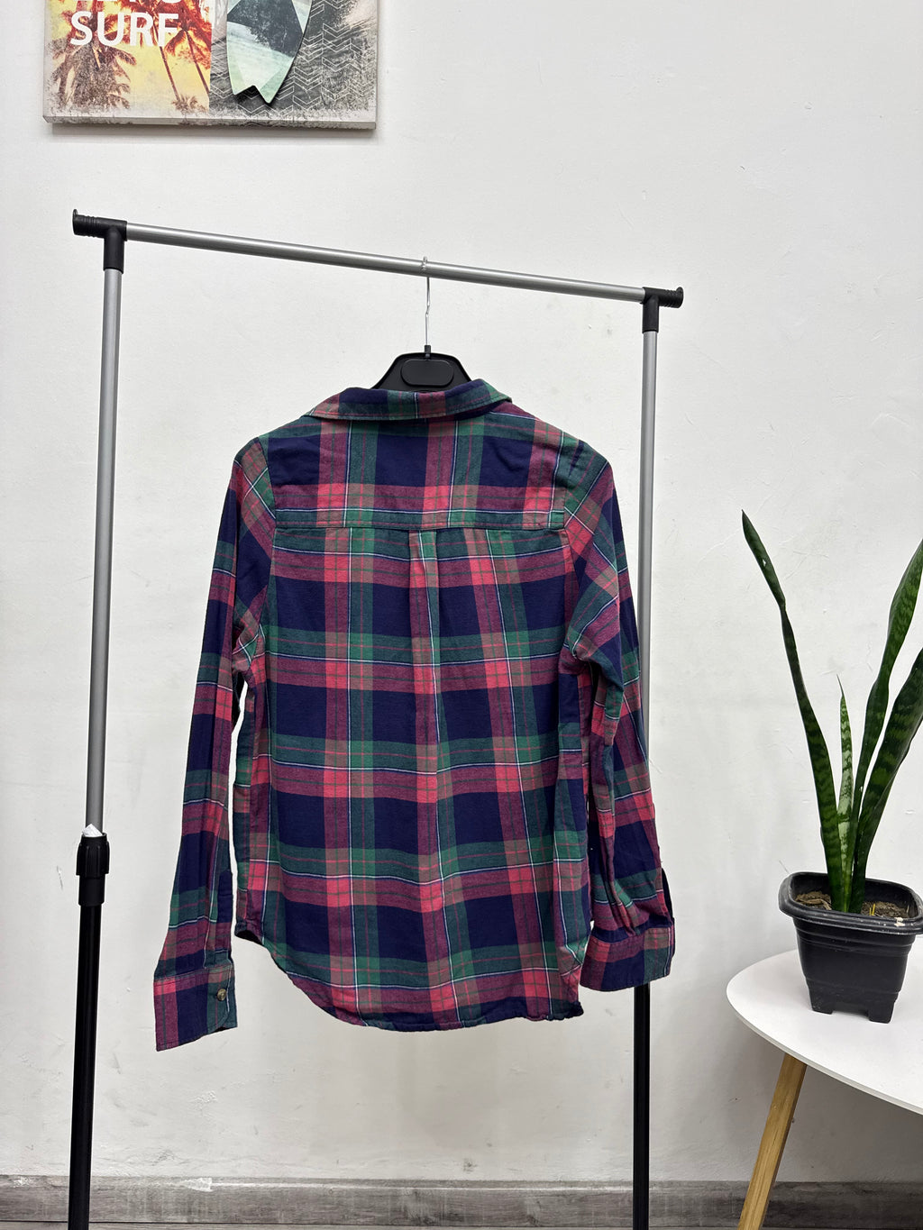 Camisa leñadora azul|rosado
