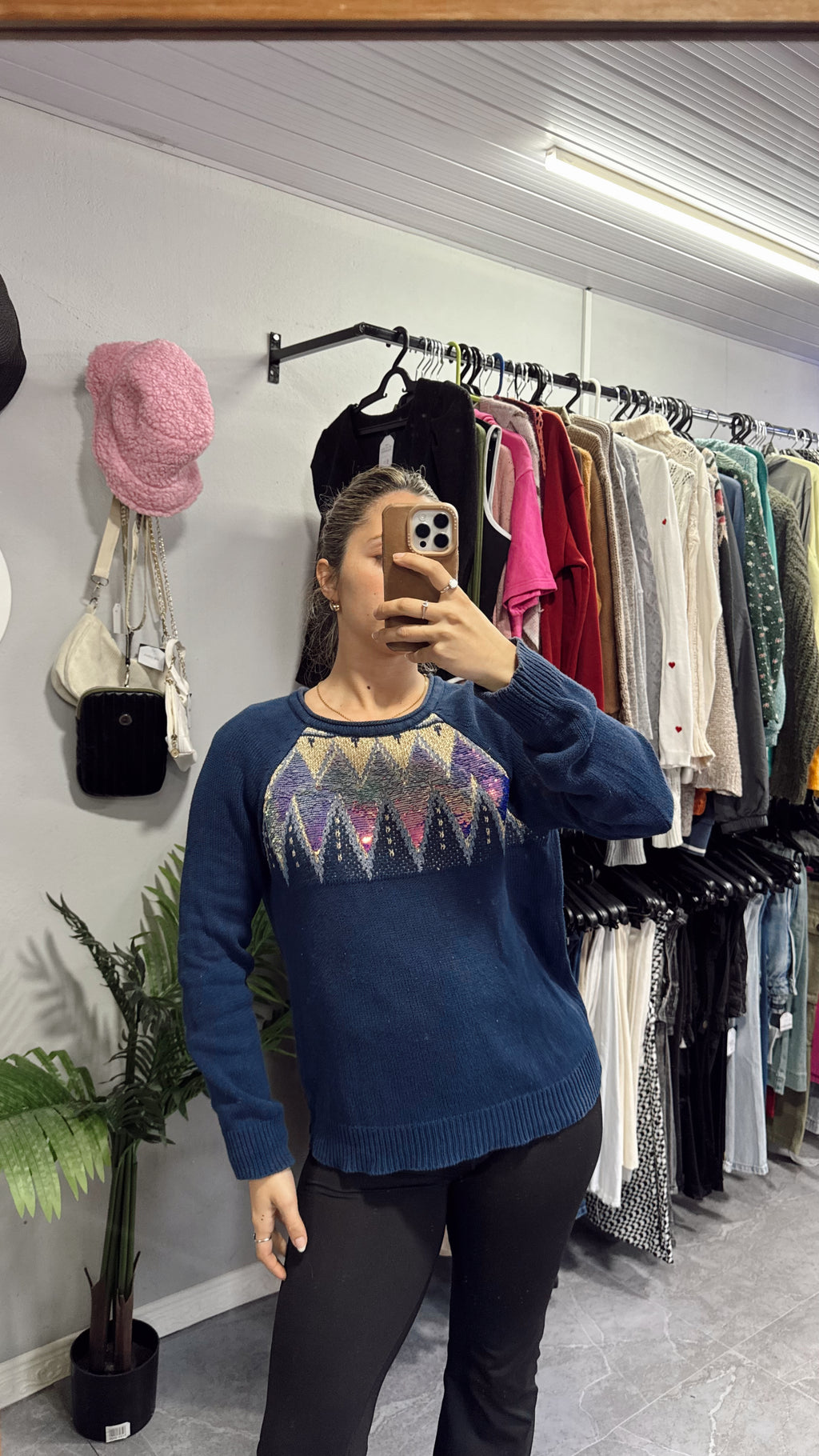 Buzo azul ZARA de hilo
