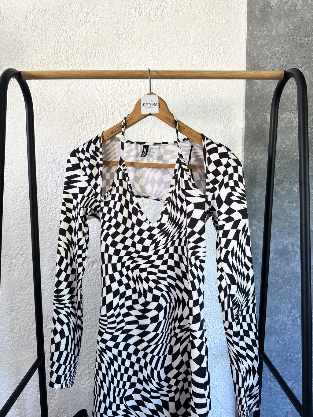 Vestido con diseño de cuadros