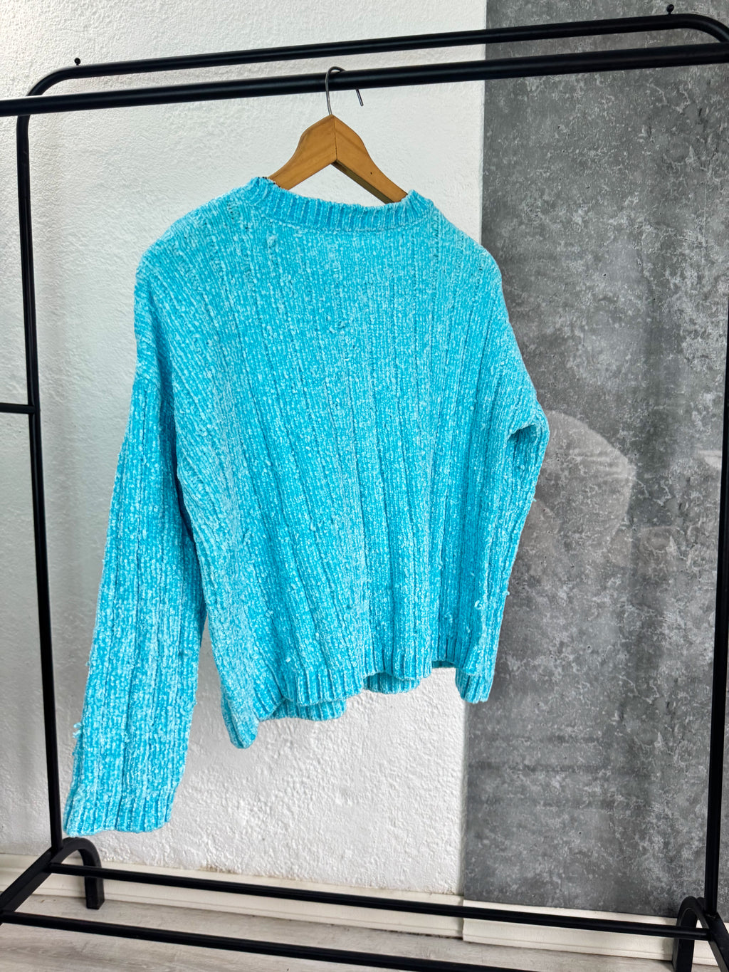 Buzo de chenille celeste