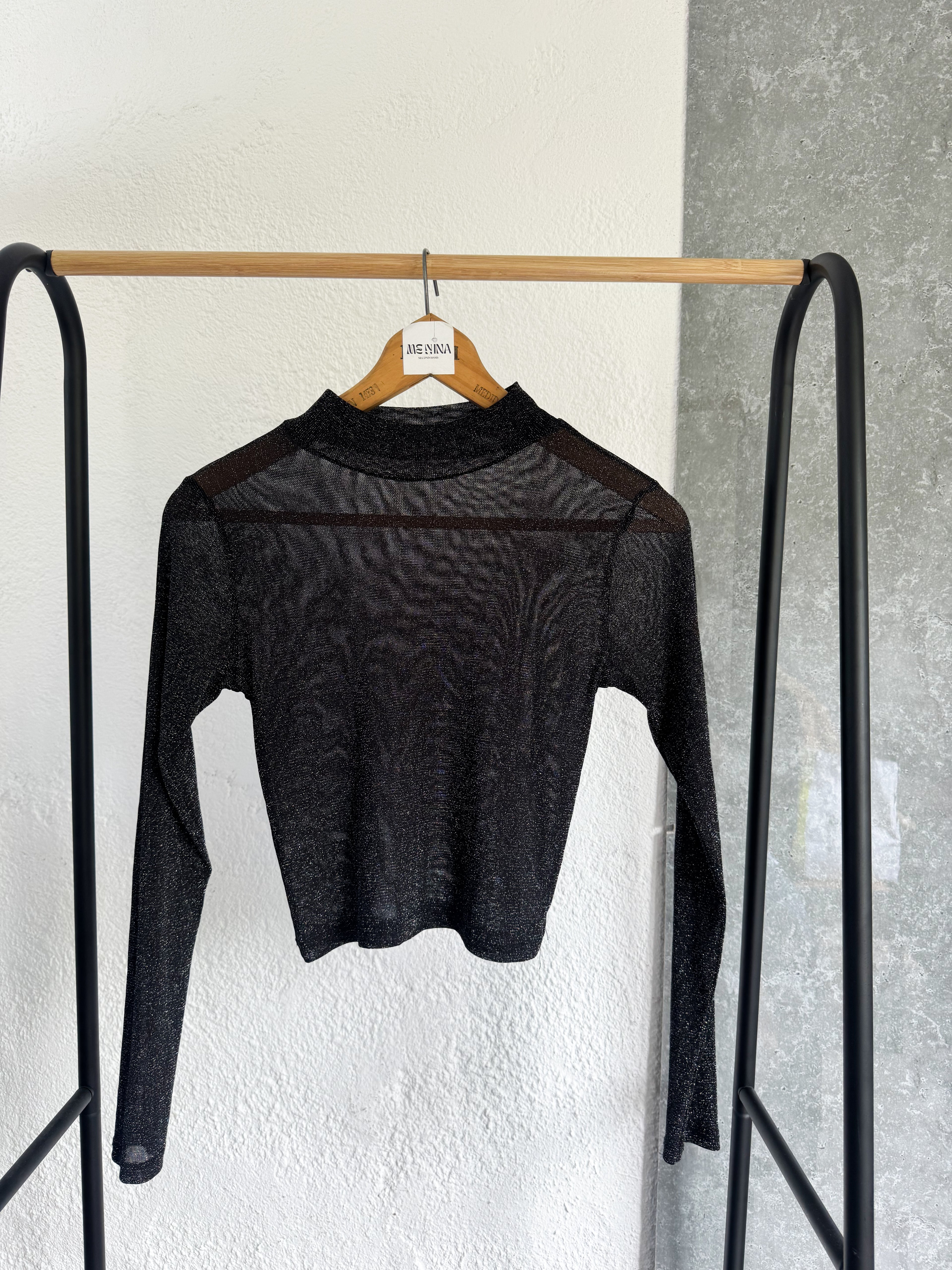 Top traslúcido manga larga