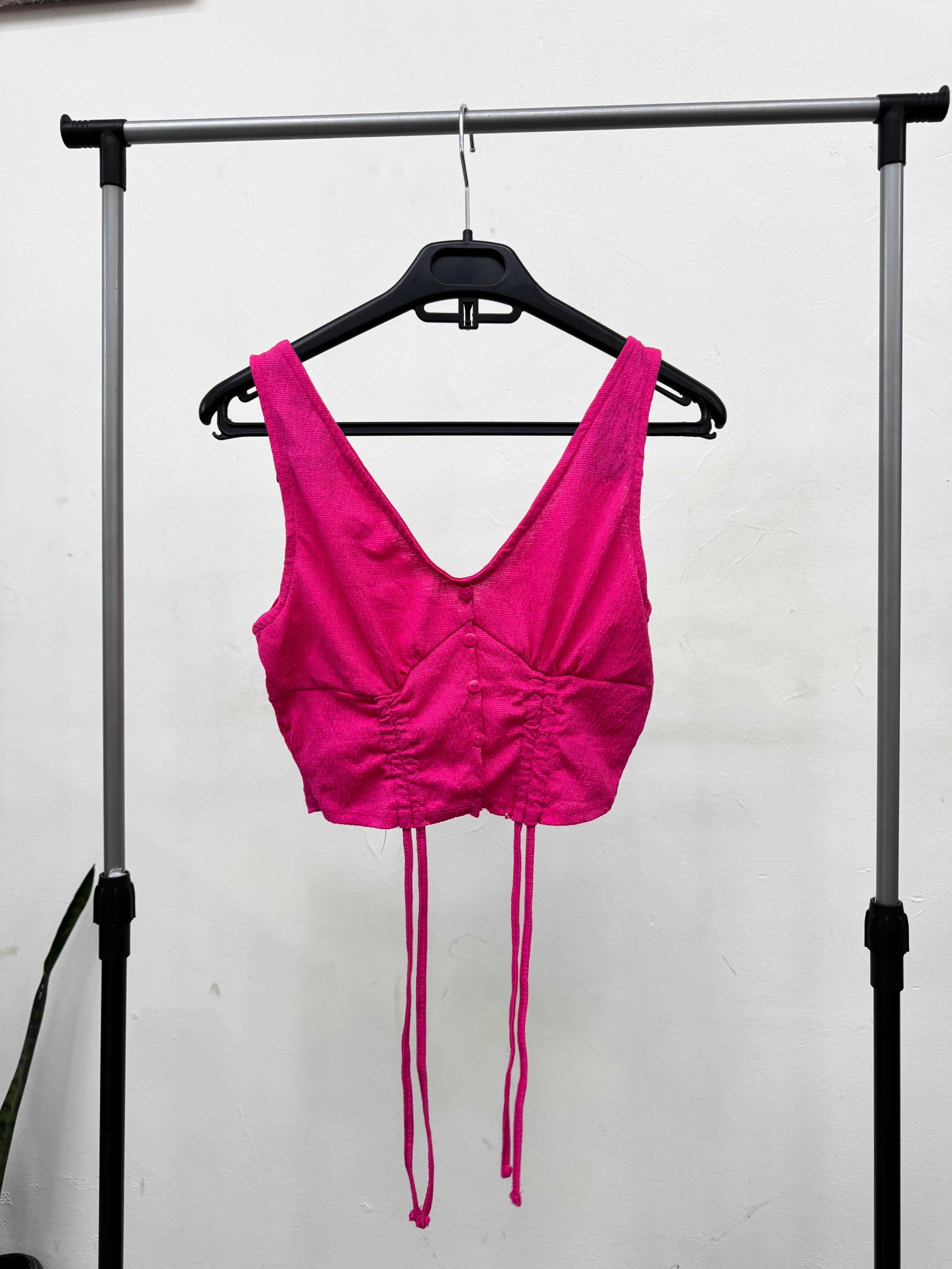 Top rosado tipo corset