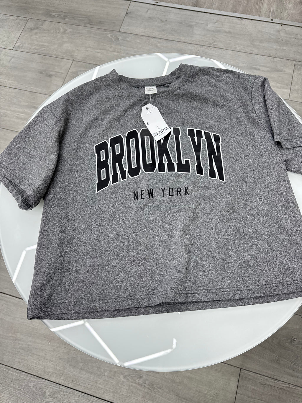 Remera gris CROP Brooklyn talle S