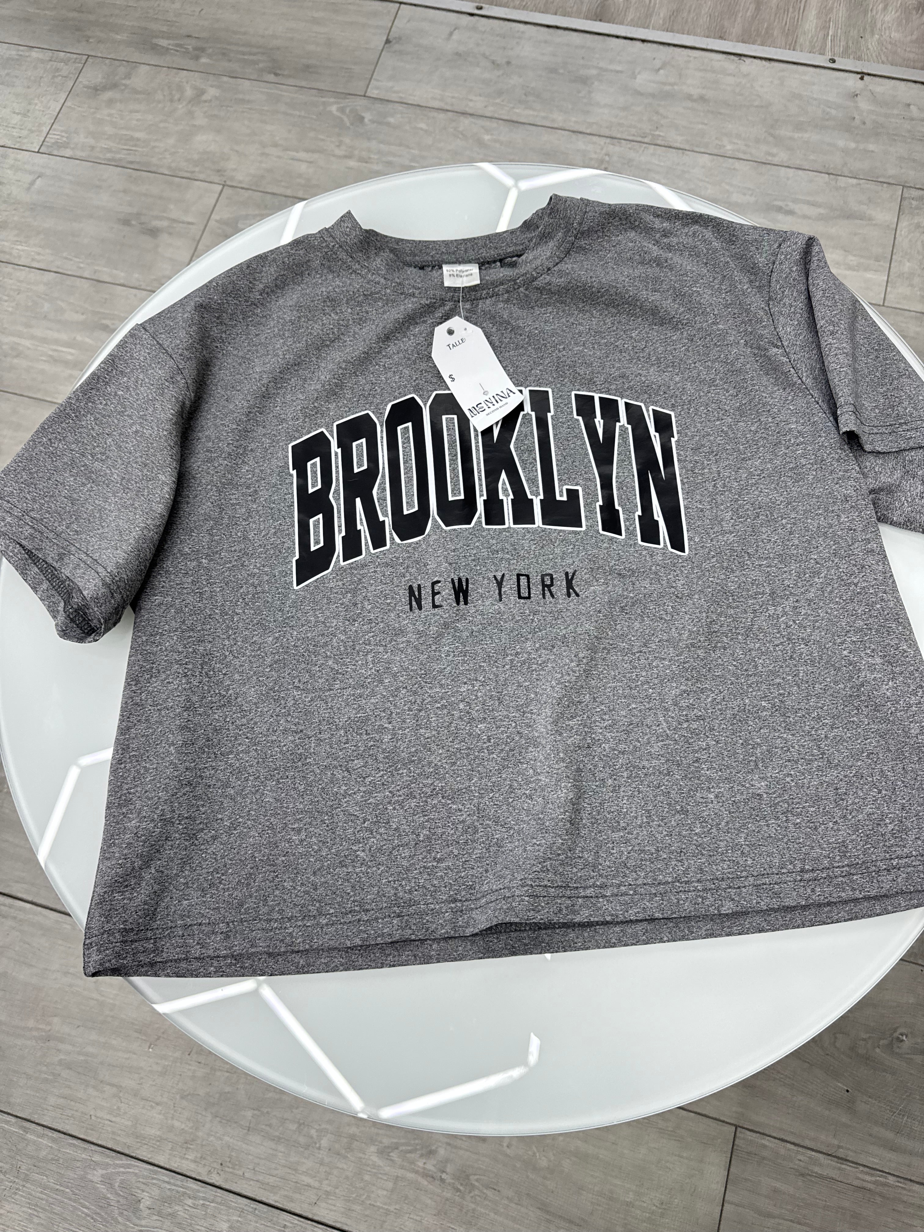 Remera gris CROP Brooklyn talle S