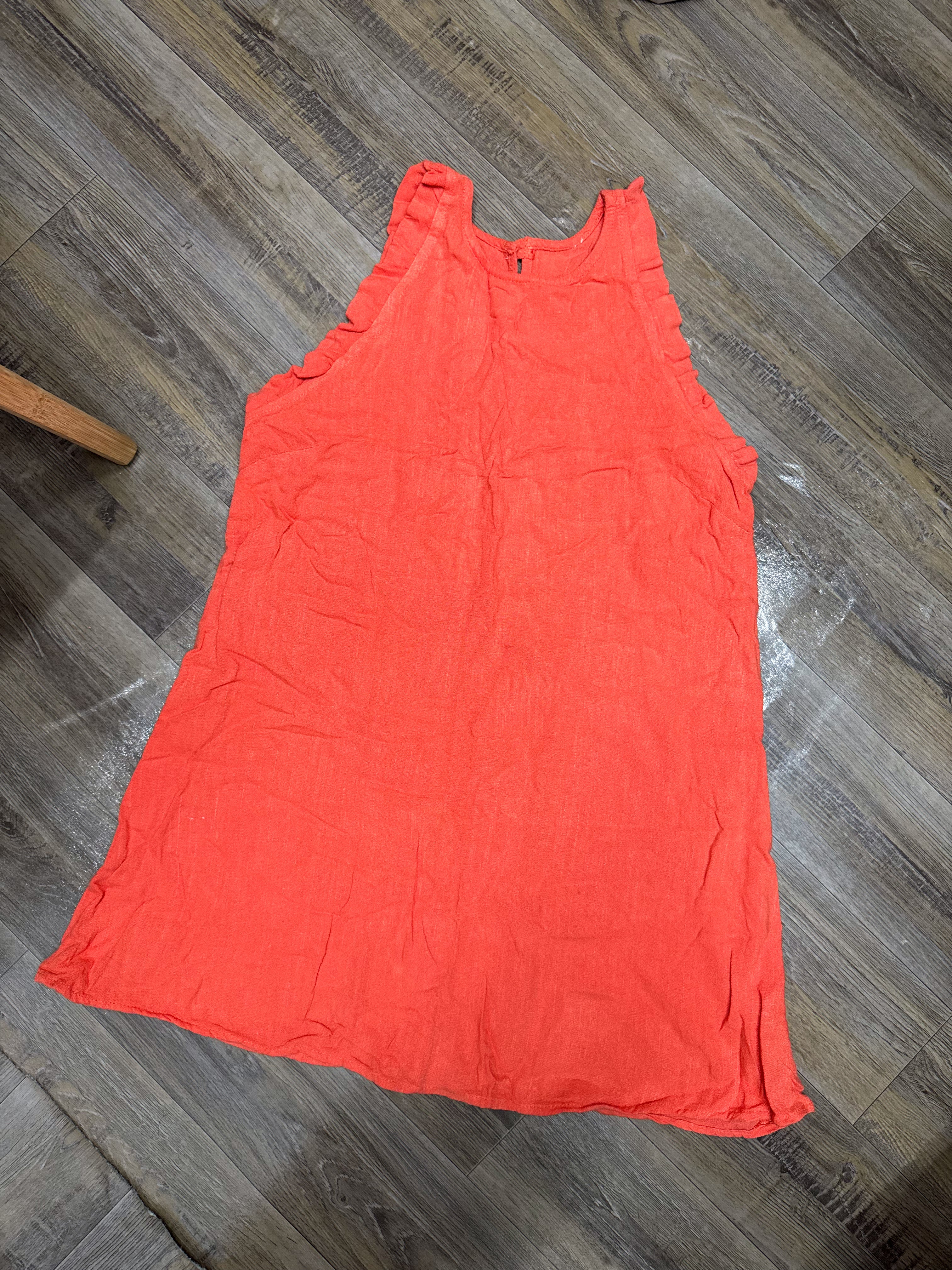 Vestido naranja de lino