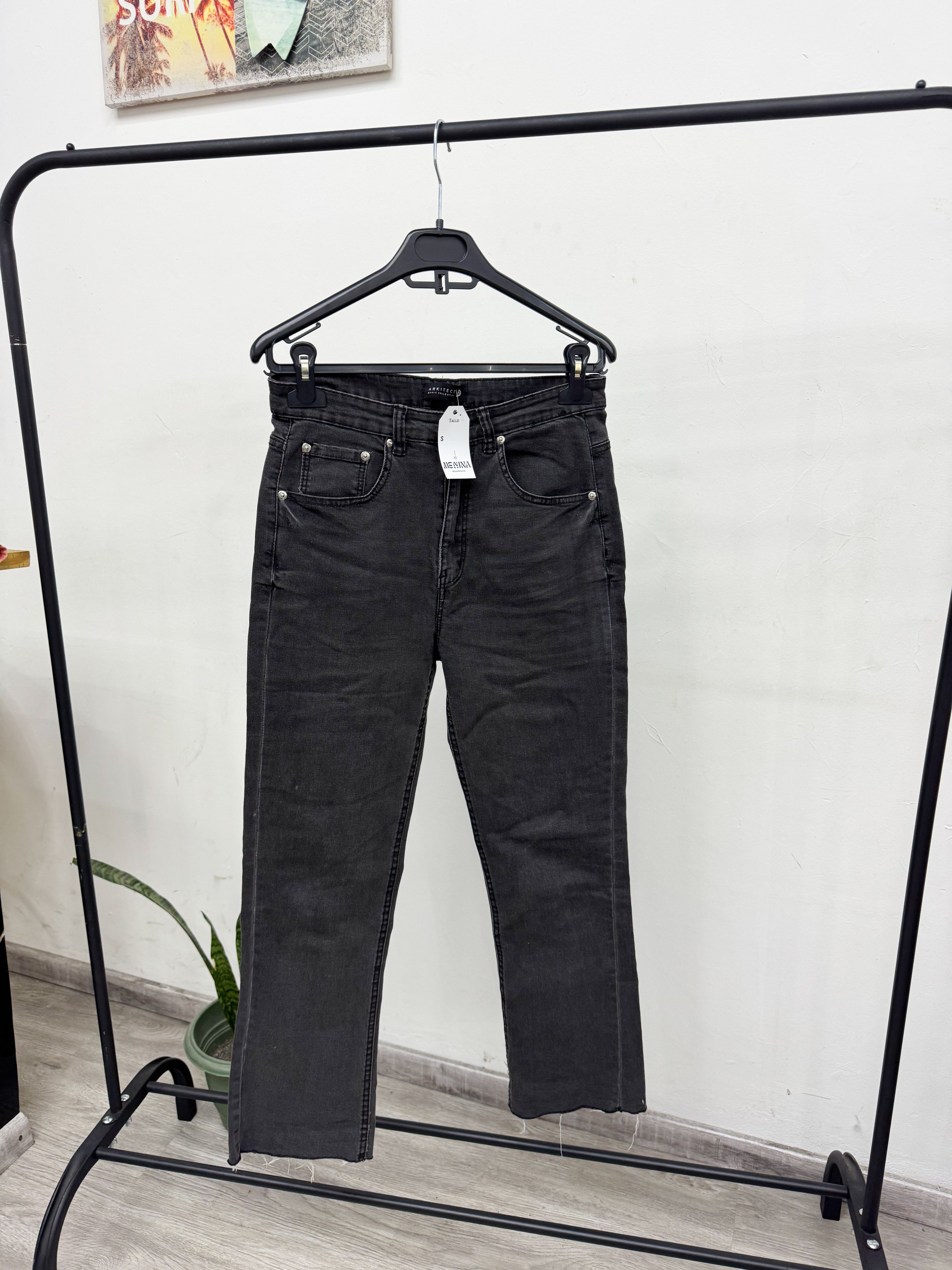Jean gris oscuro recto