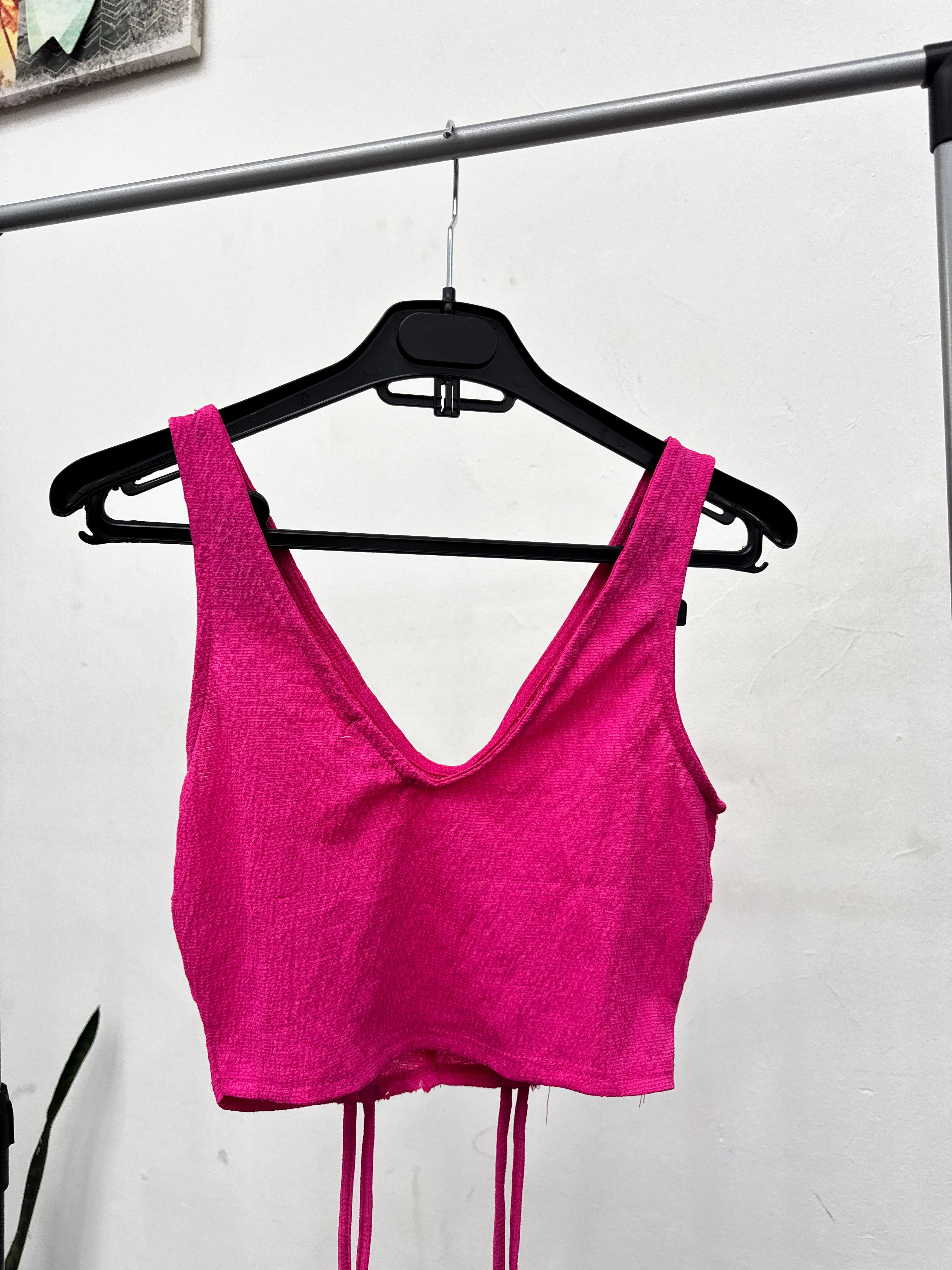 Top rosado tipo corset