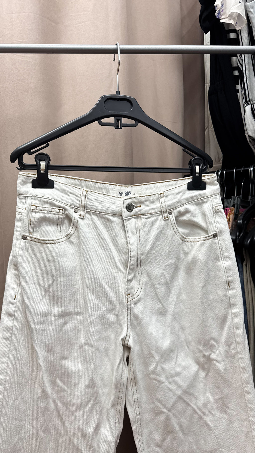 Jean BAS blanco/beige