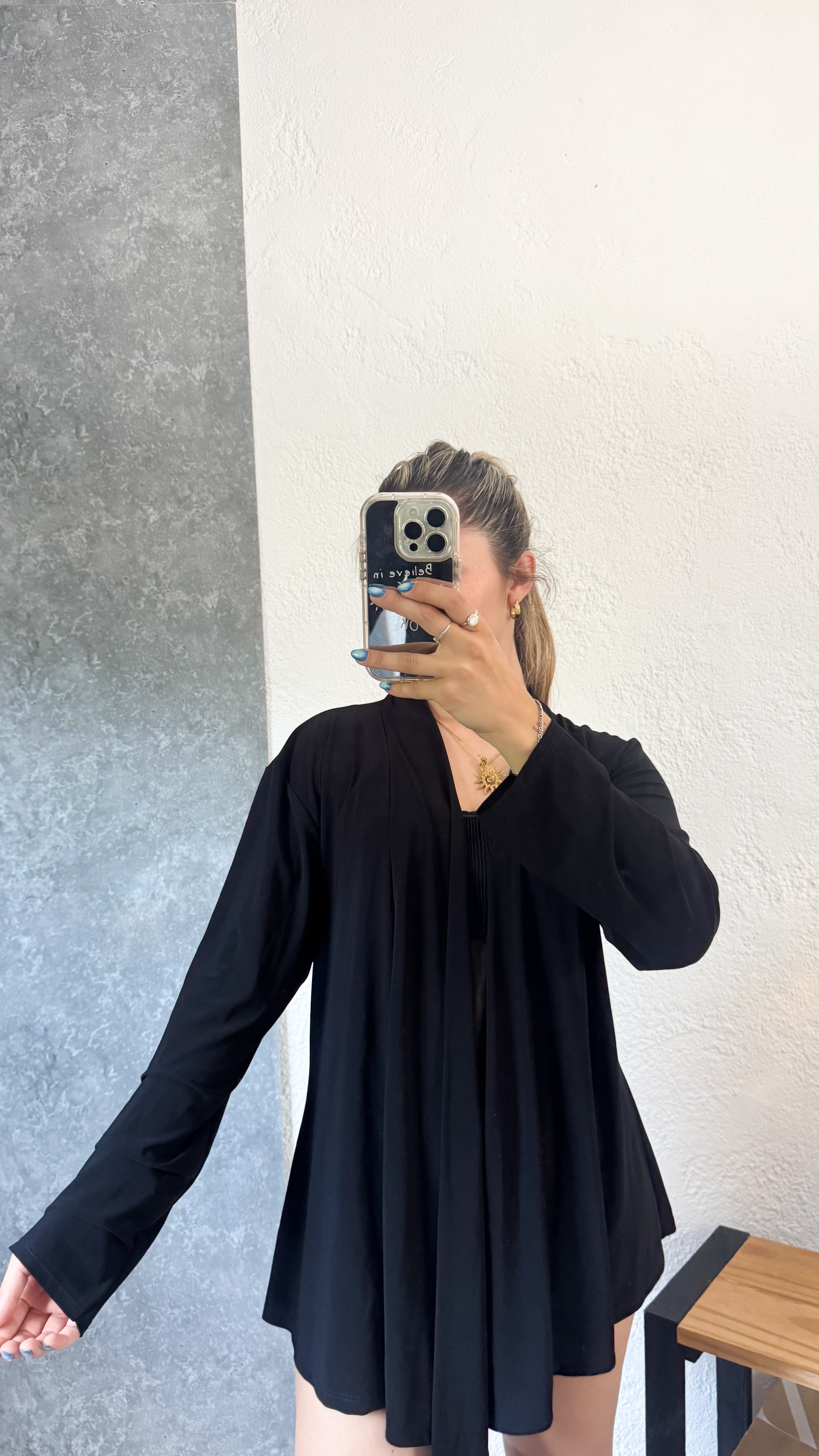 Saco/ tapado de fiesta negro