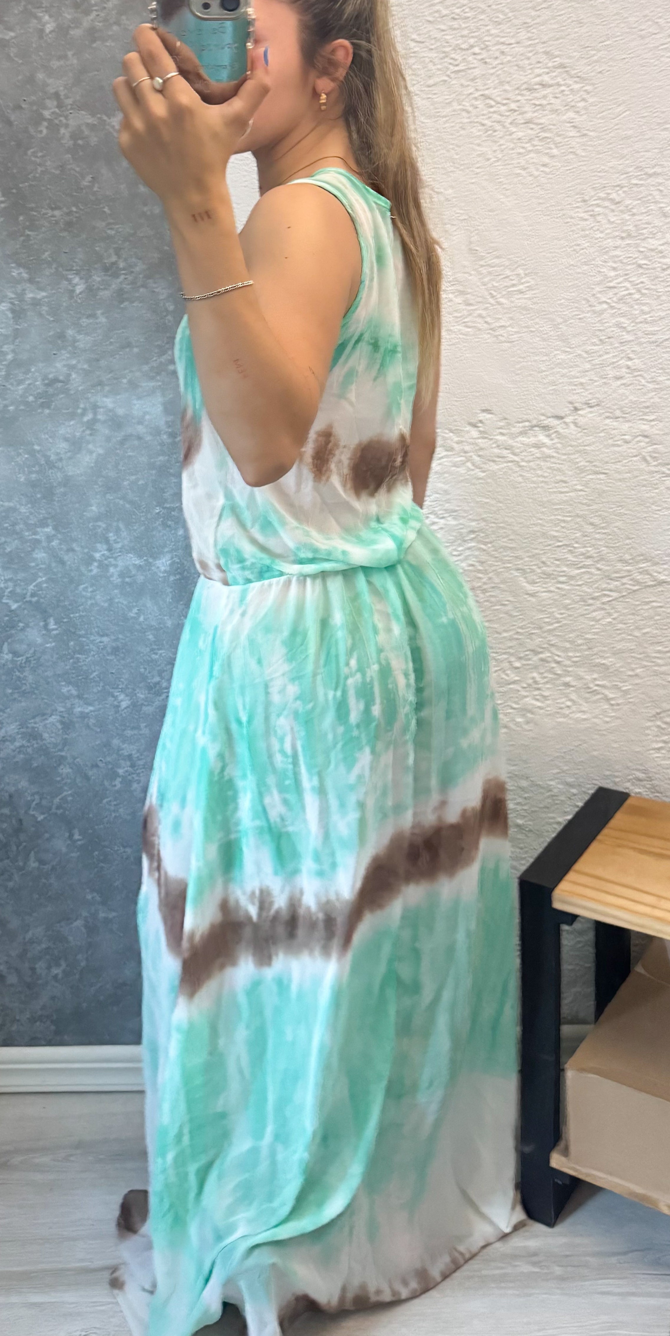 Vestido de gasa doble tela