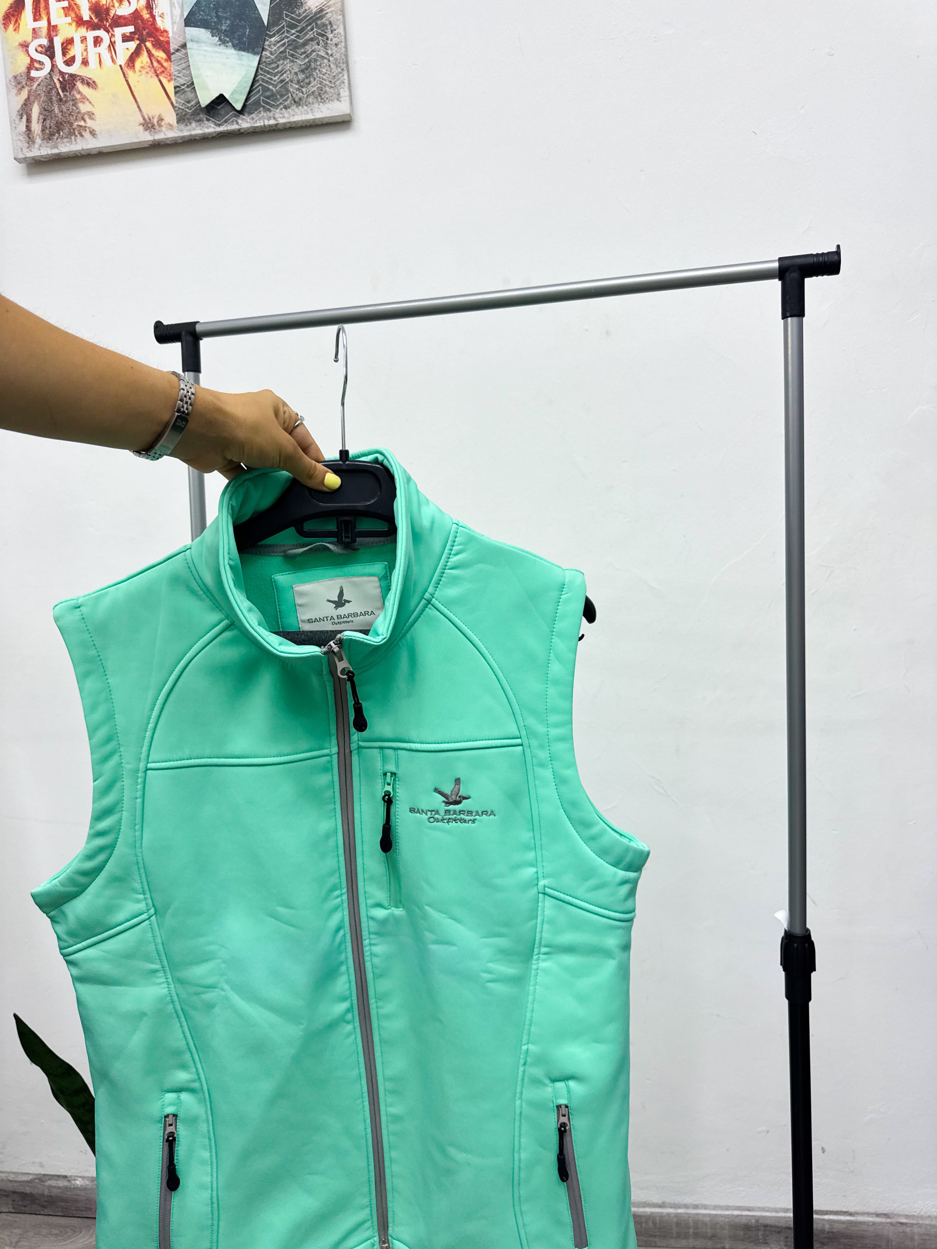Chaleco Santa Bárbara de neopreno verde agua
