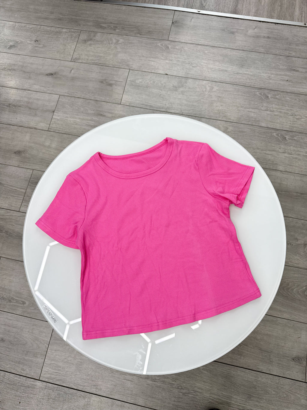 Remera crop rosada talle L