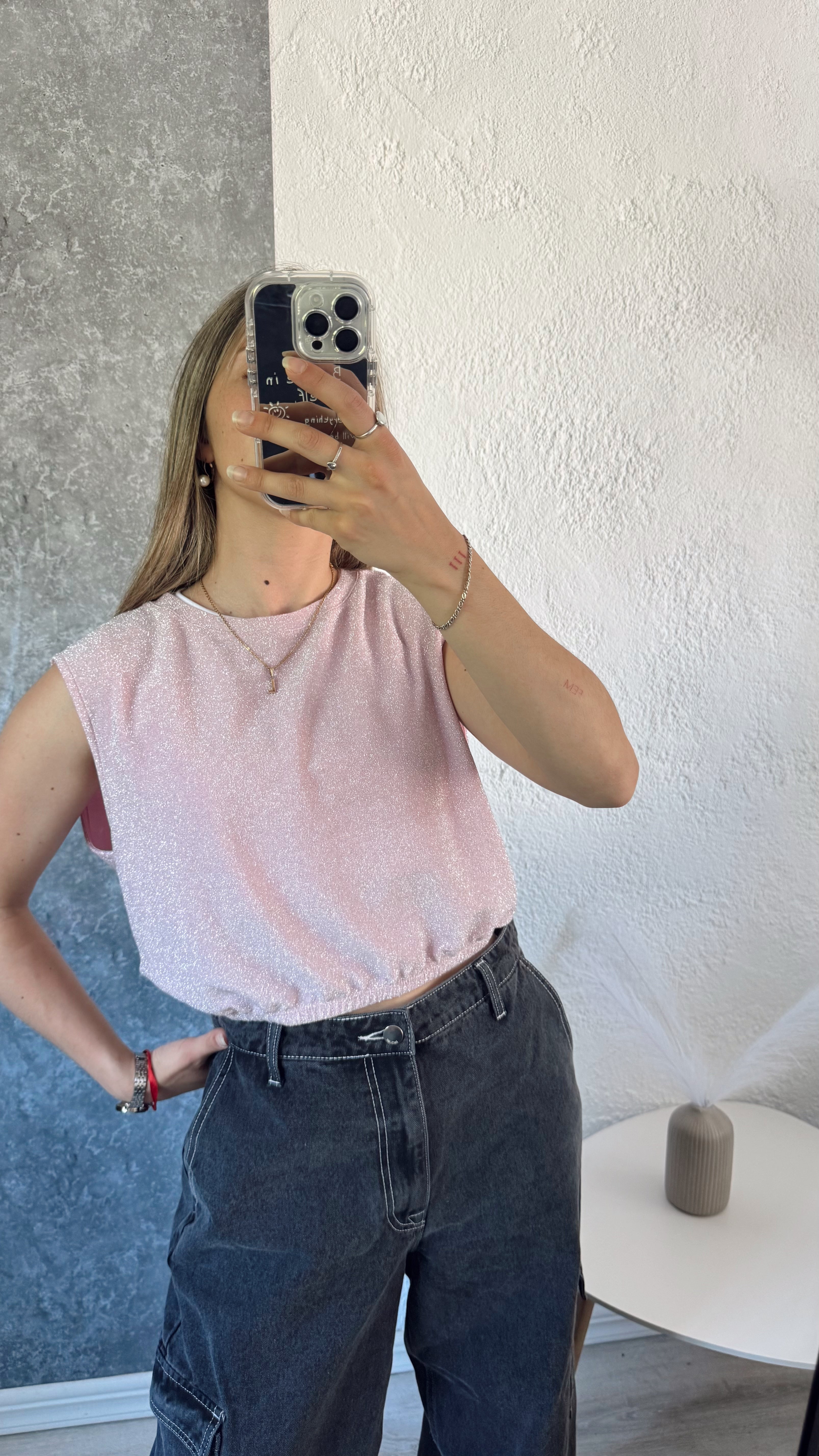 Chaleco RENNER rosa brilloso