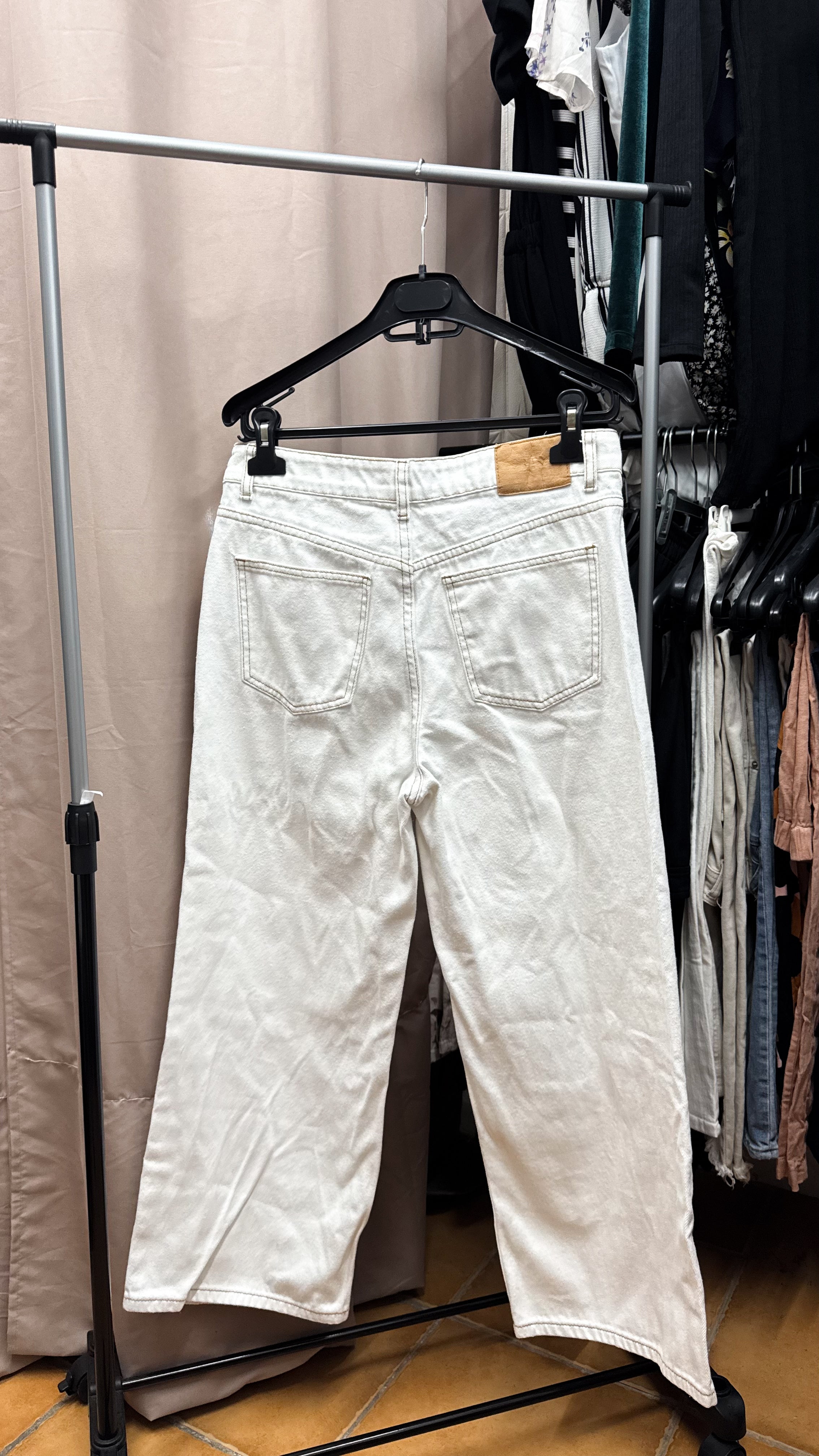 Jean BAS blanco/beige