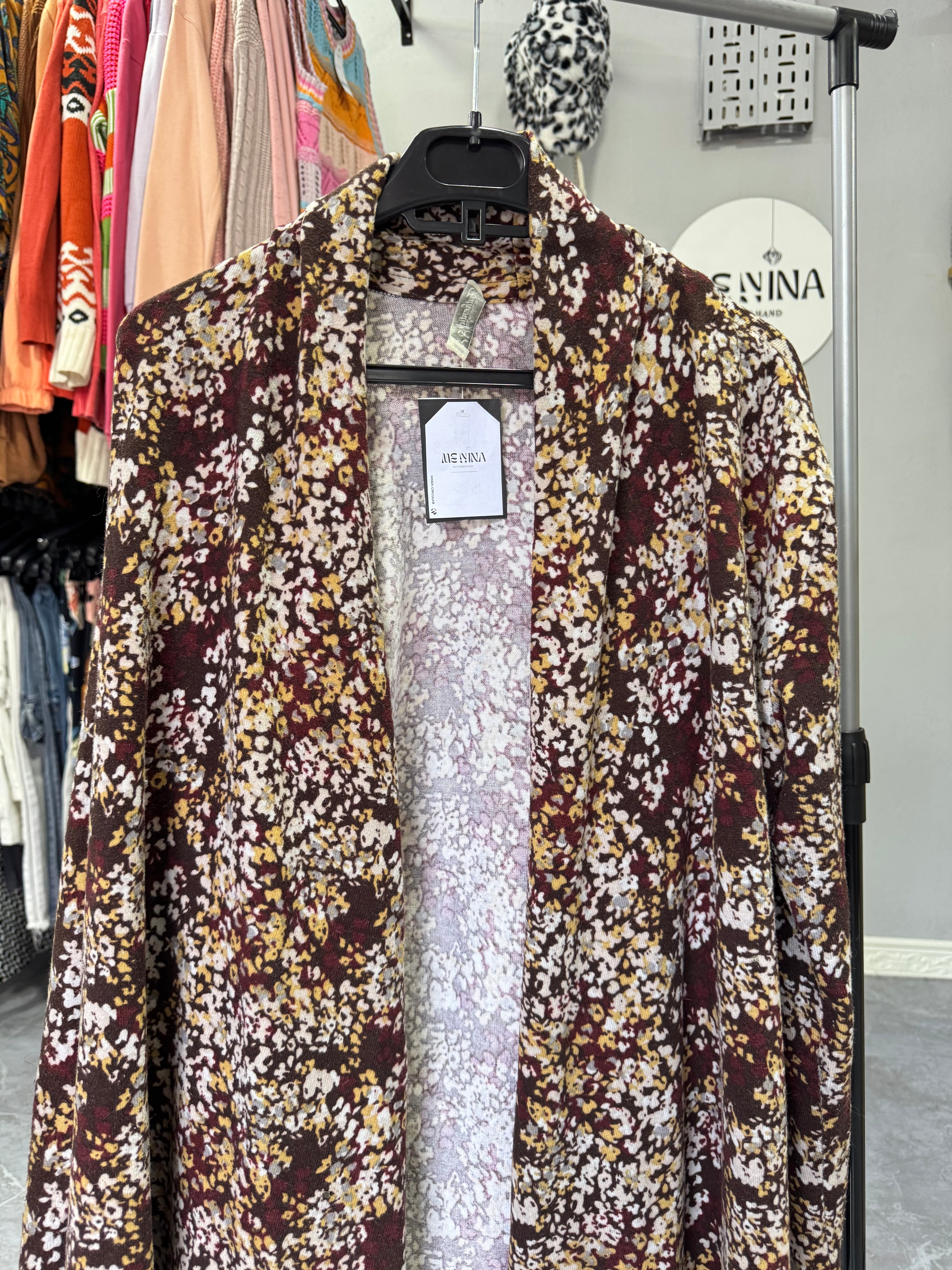Saco marrón estampado talle L/XL