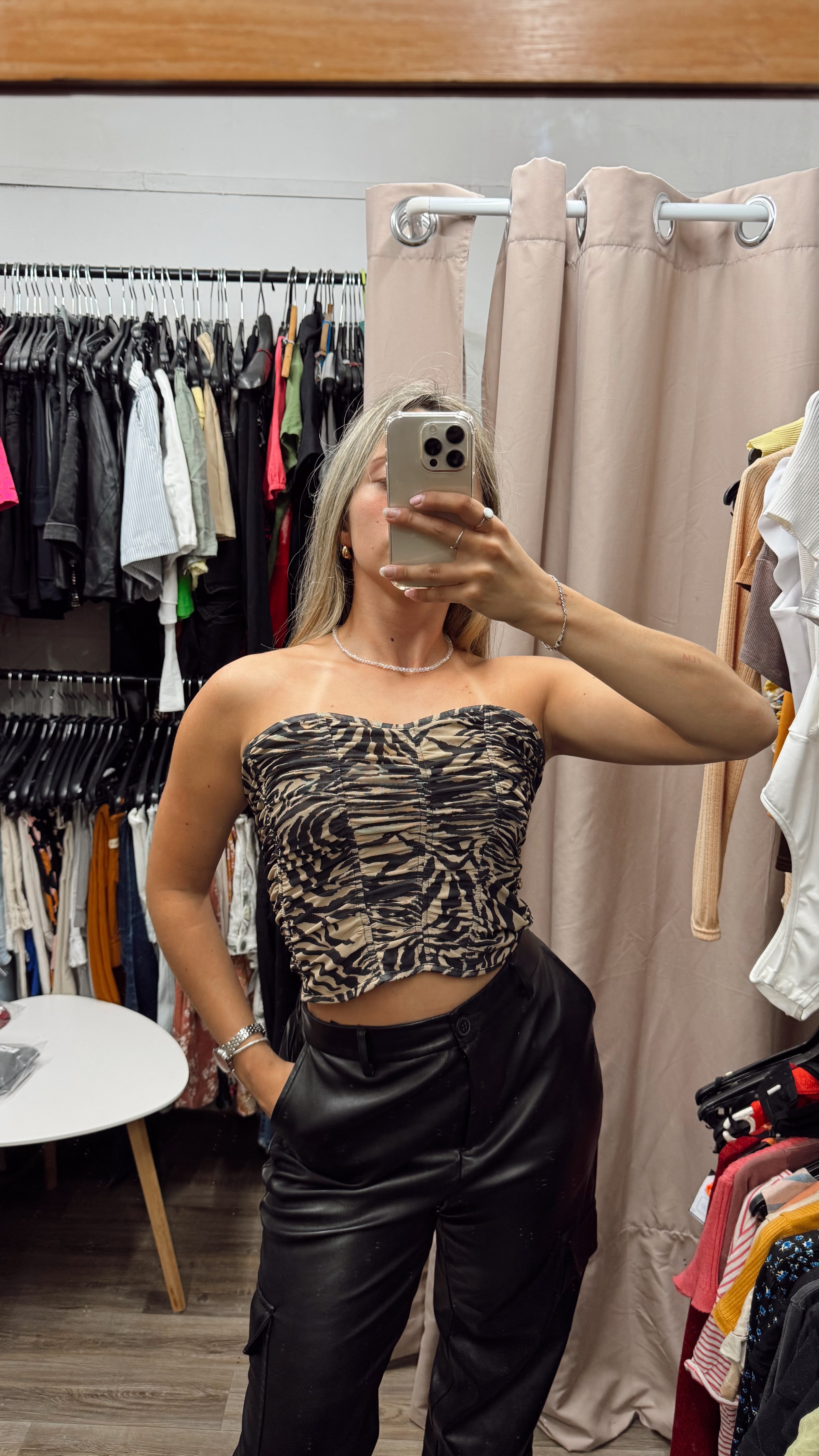 Top corset animal print
