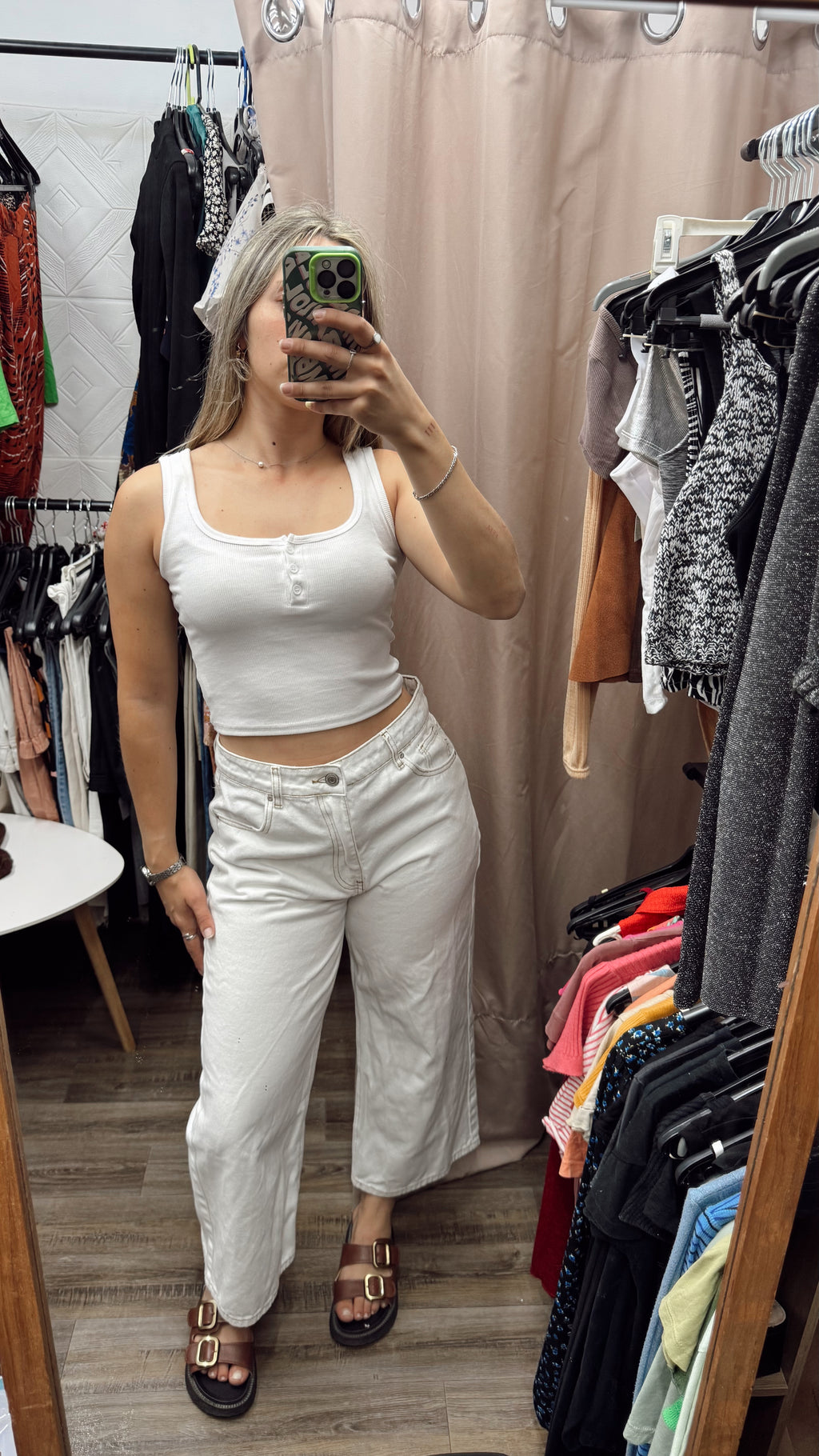 Jean BAS blanco/beige