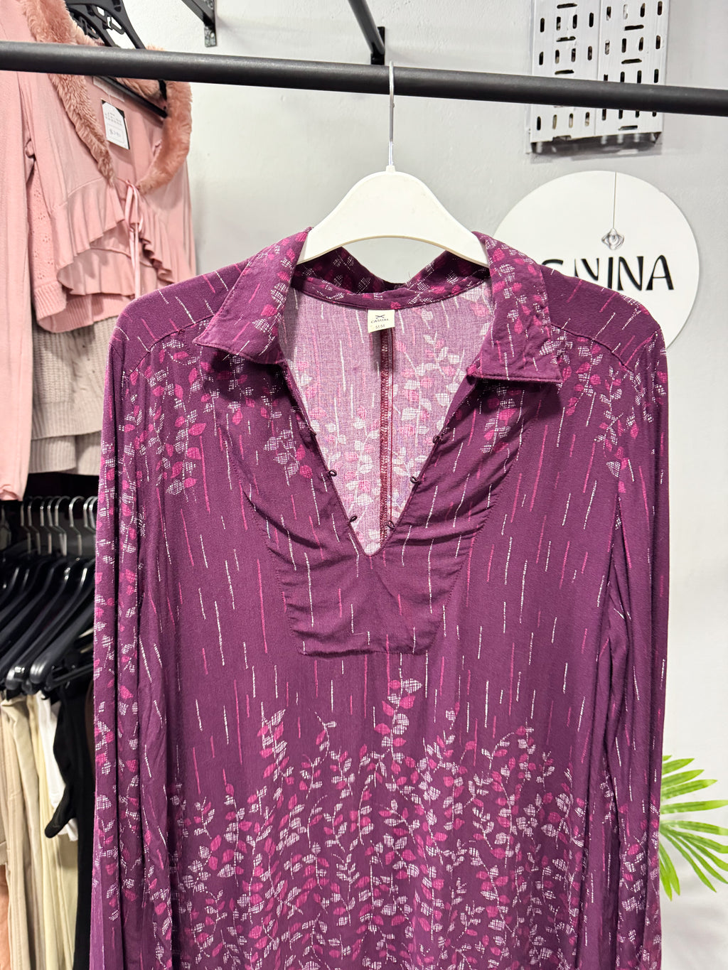 Camisola larga violeta